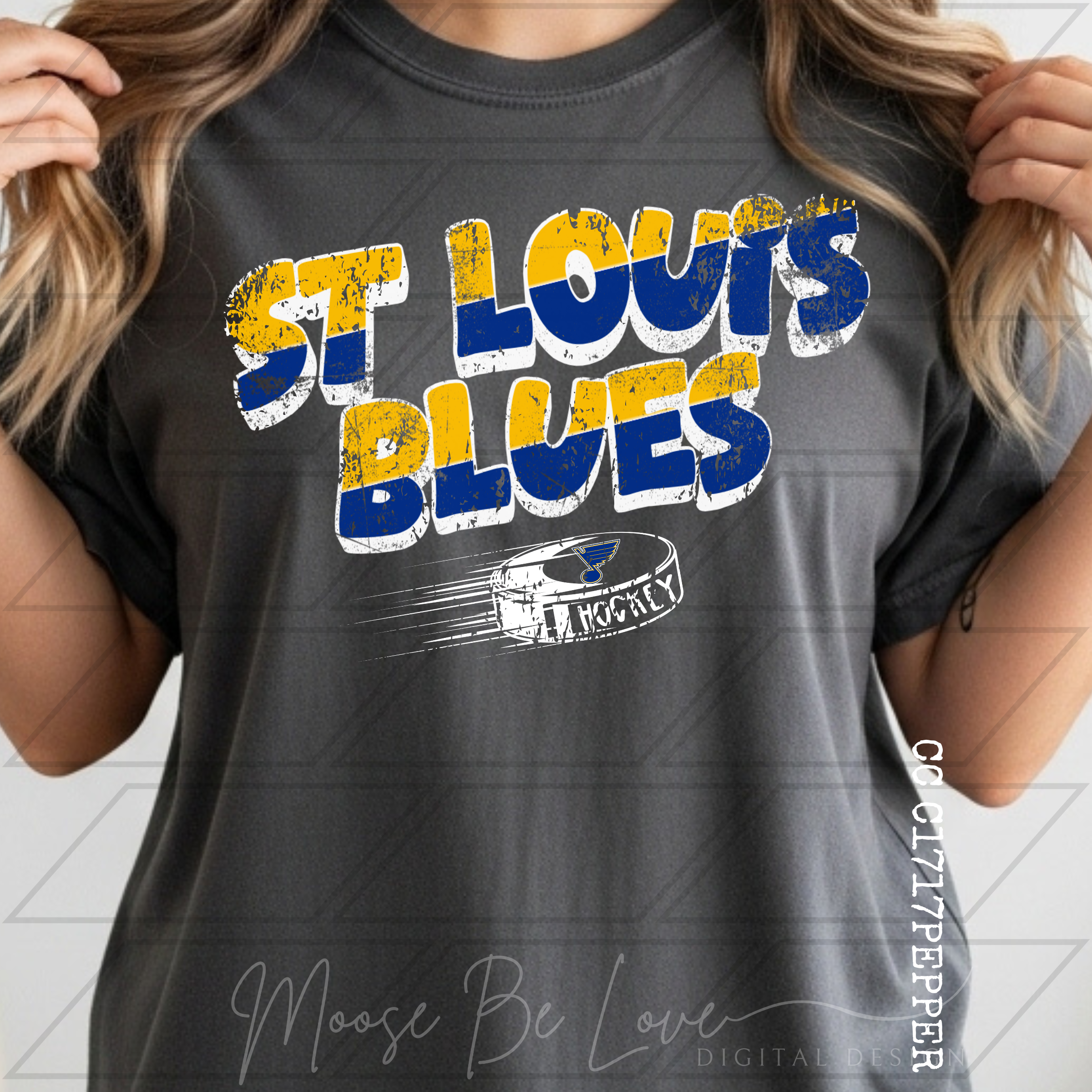 BLUES HOCKEY OMBRE HALO  PNG