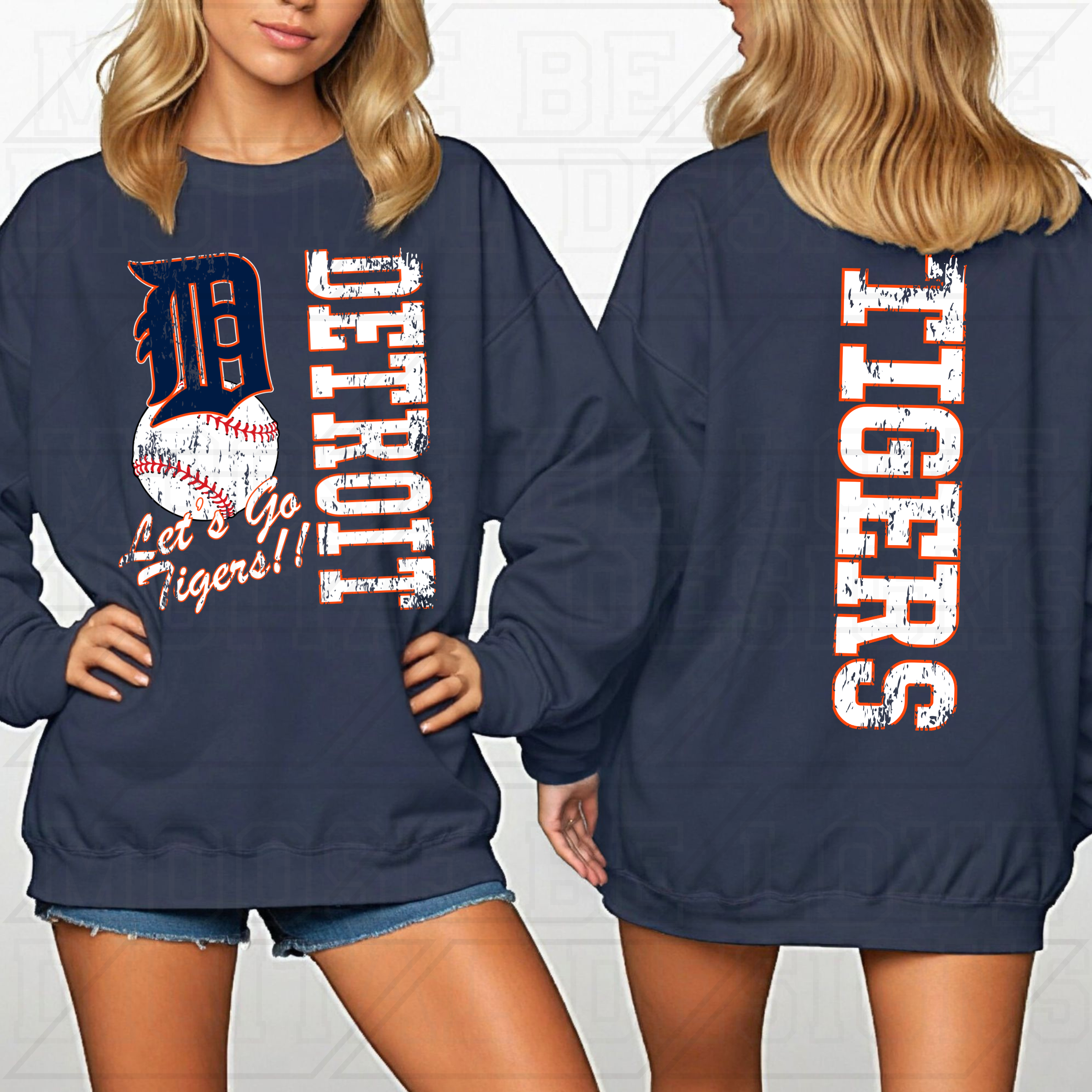 TIGERS BASEBALL RETRO MASCOT TYPO BUNDLE INCLUDES 2 COLOR OPTIONS