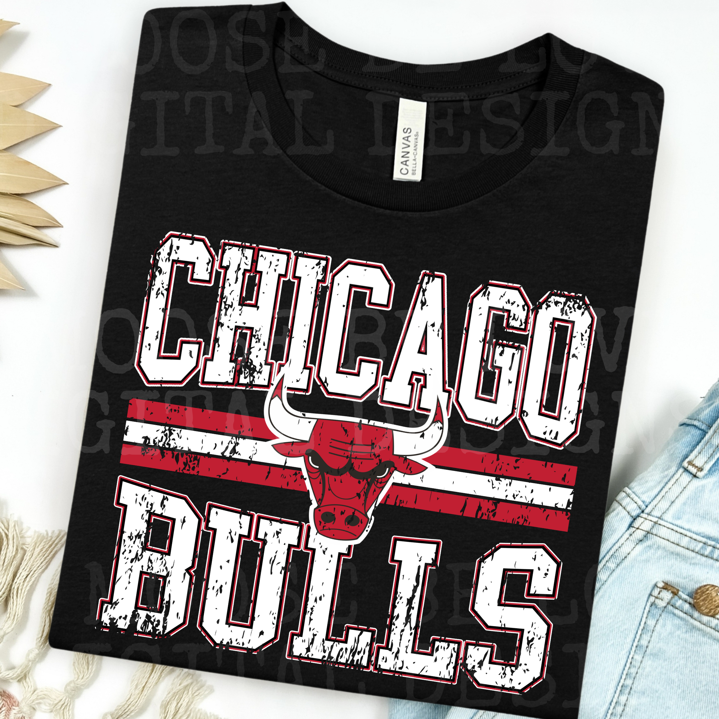 CHICAGO BASKETBALL GRUNGE WIDE STRIPE BUNDLE