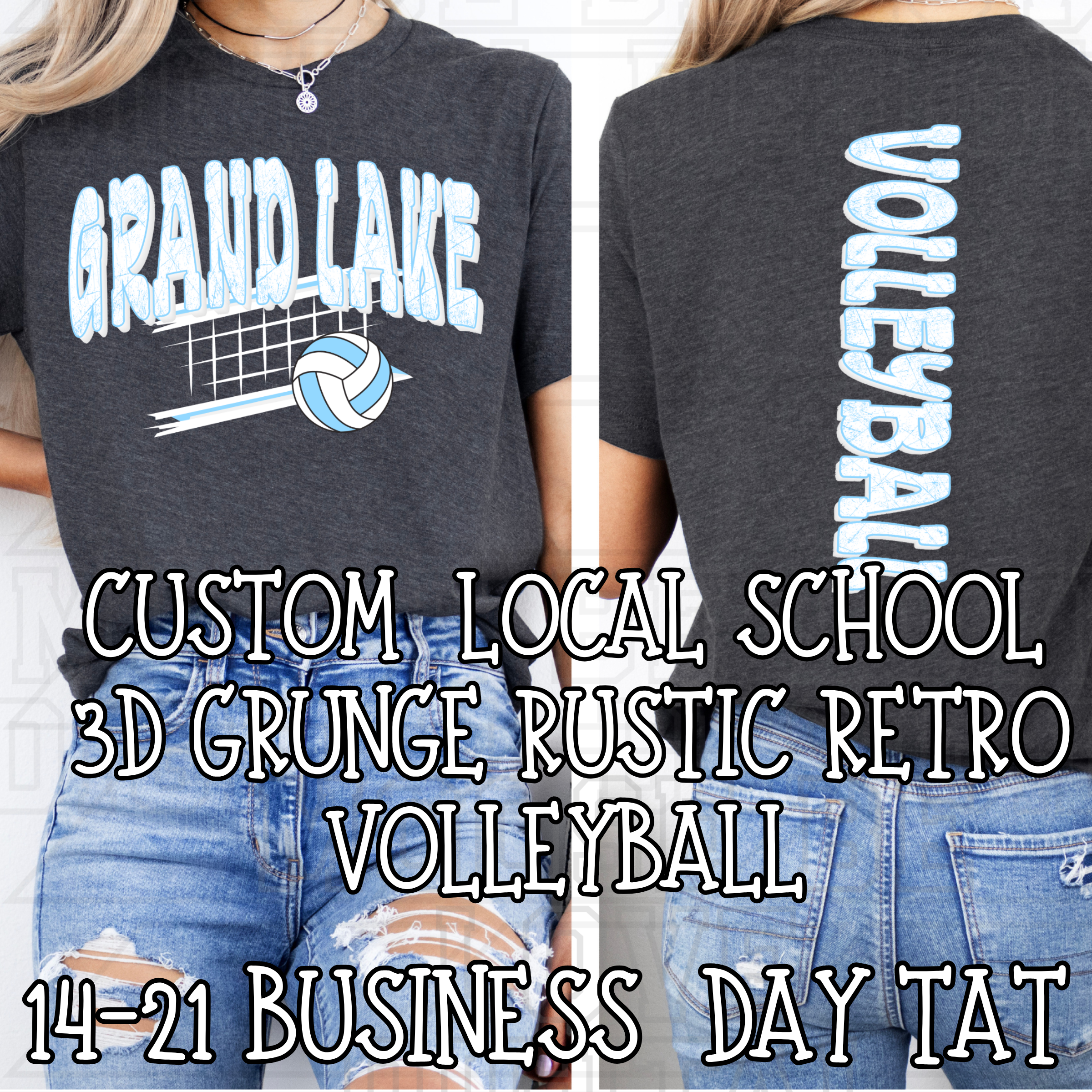 REQUEST FOR CUSTOM LOCAL SCHOOL 3D RUSTIC RETRO GRUNGE VOLLEYBALL DESIGN**14-21 BUSINESS DAY TAT**