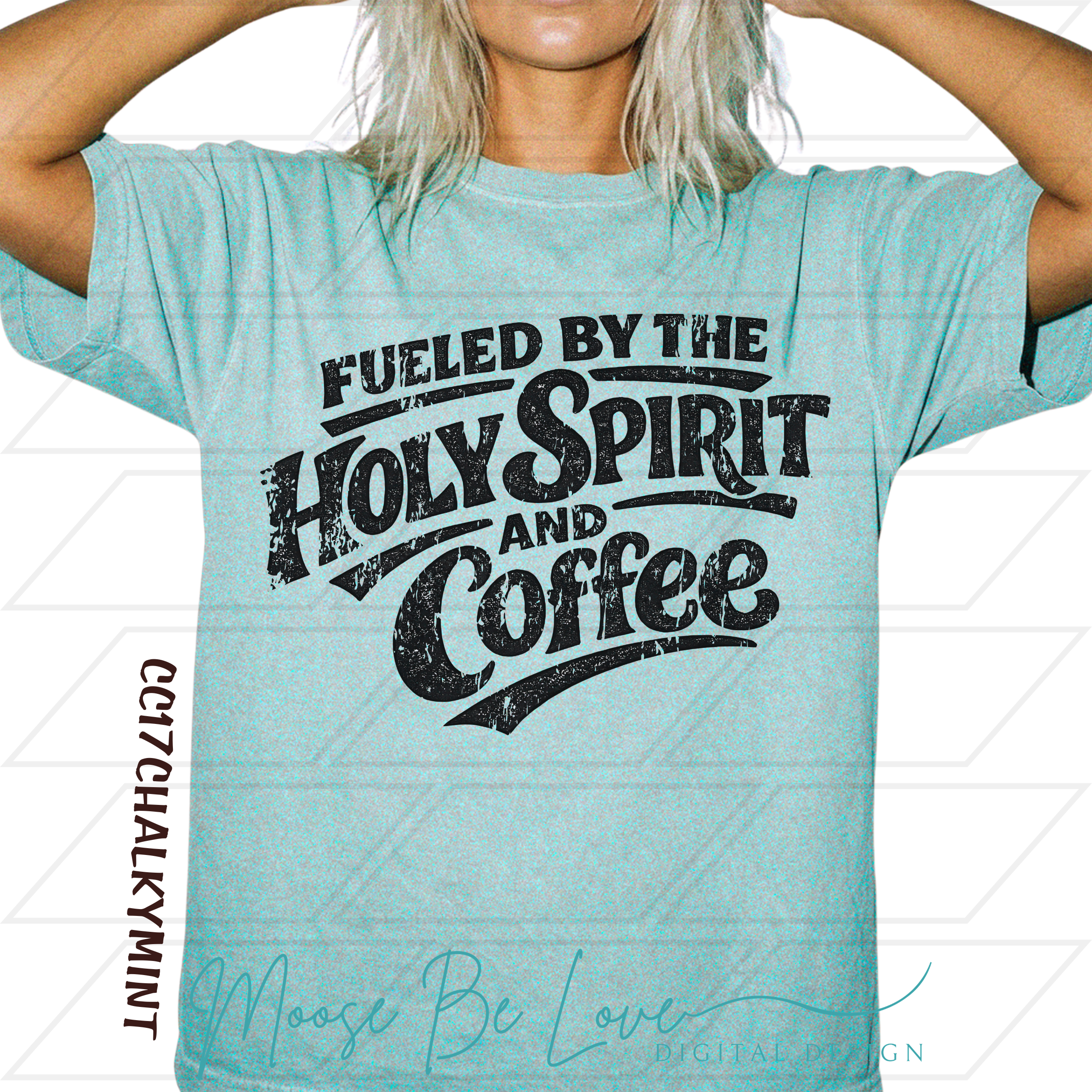 FUELED BY THE HOLY SPIRIT AND COFFEE HAND DRAWN WORD ART BUNDLE