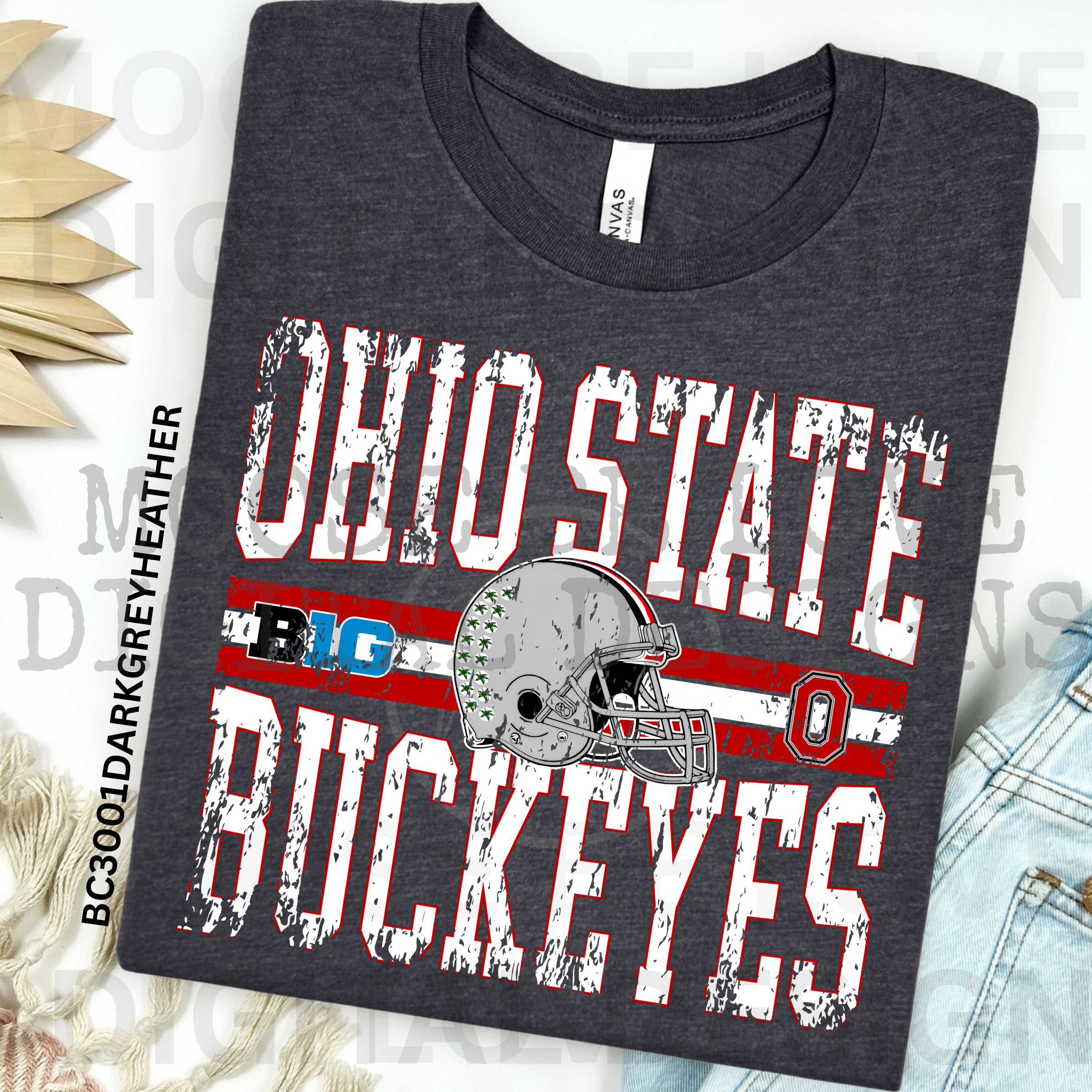 OHIO STATE HELMET WIDE GRUNGE STRIPE BUNDLE