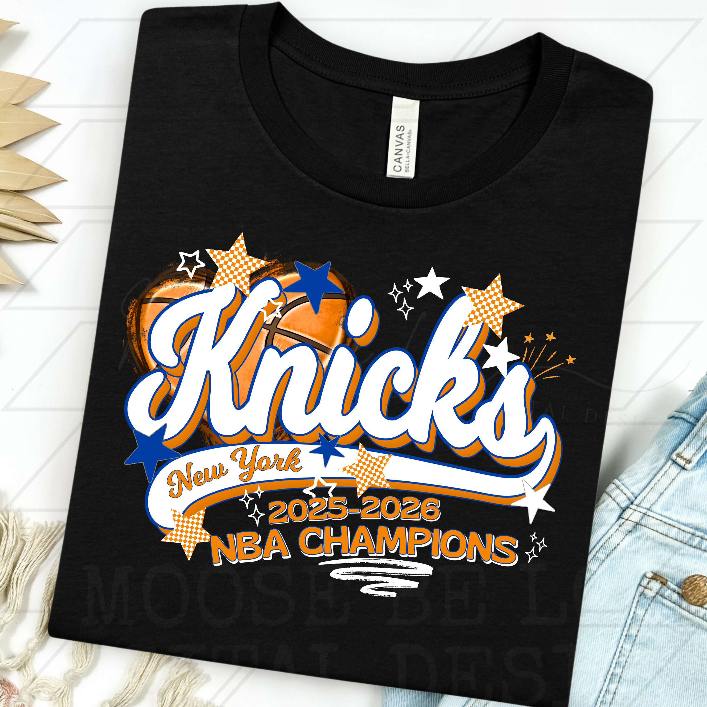 KNICKS NBA CHAMPIONS RETRO CHECKERED STARS PNG