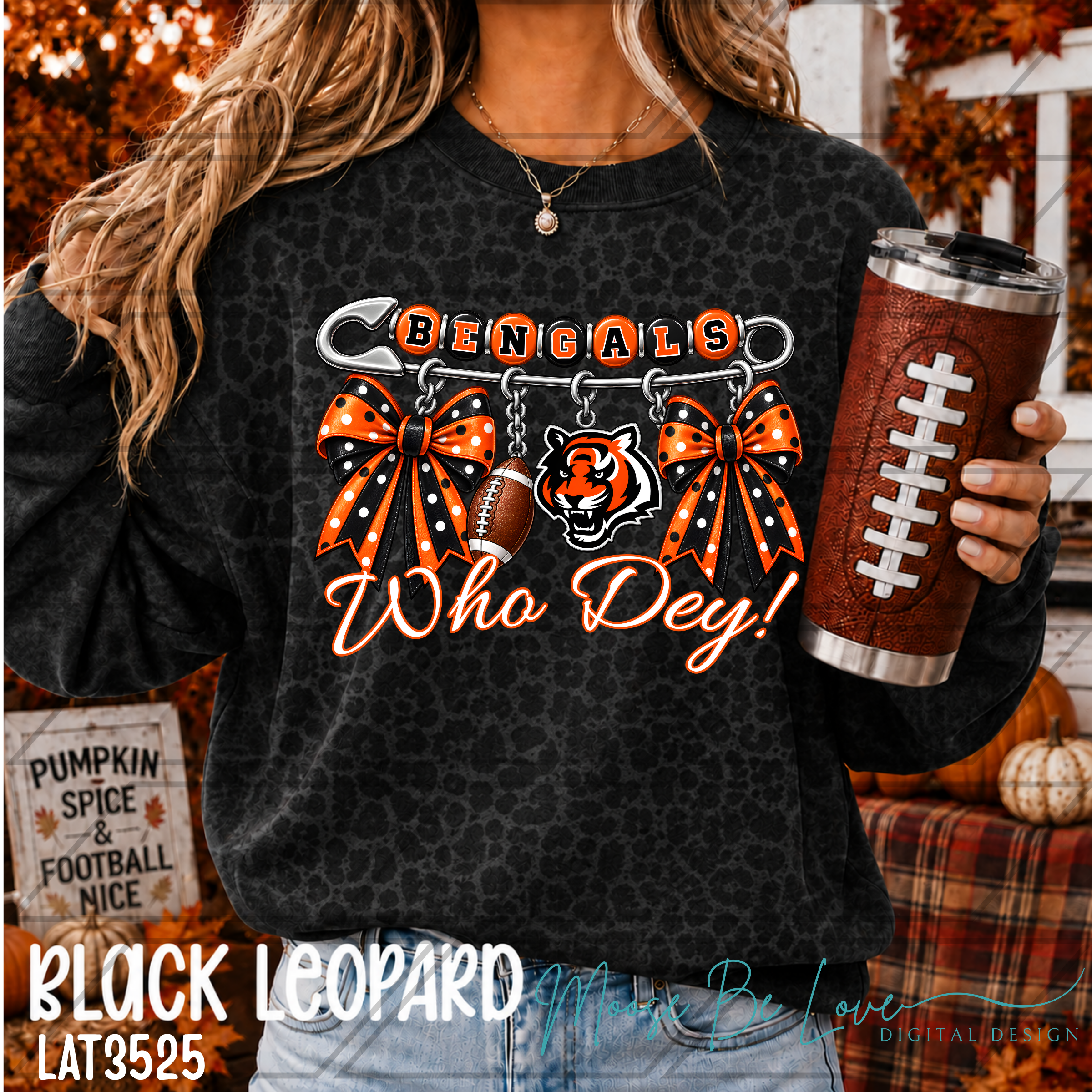 BENGALS SPIRIT BOWS AND BEADS PIN BUNDLE
