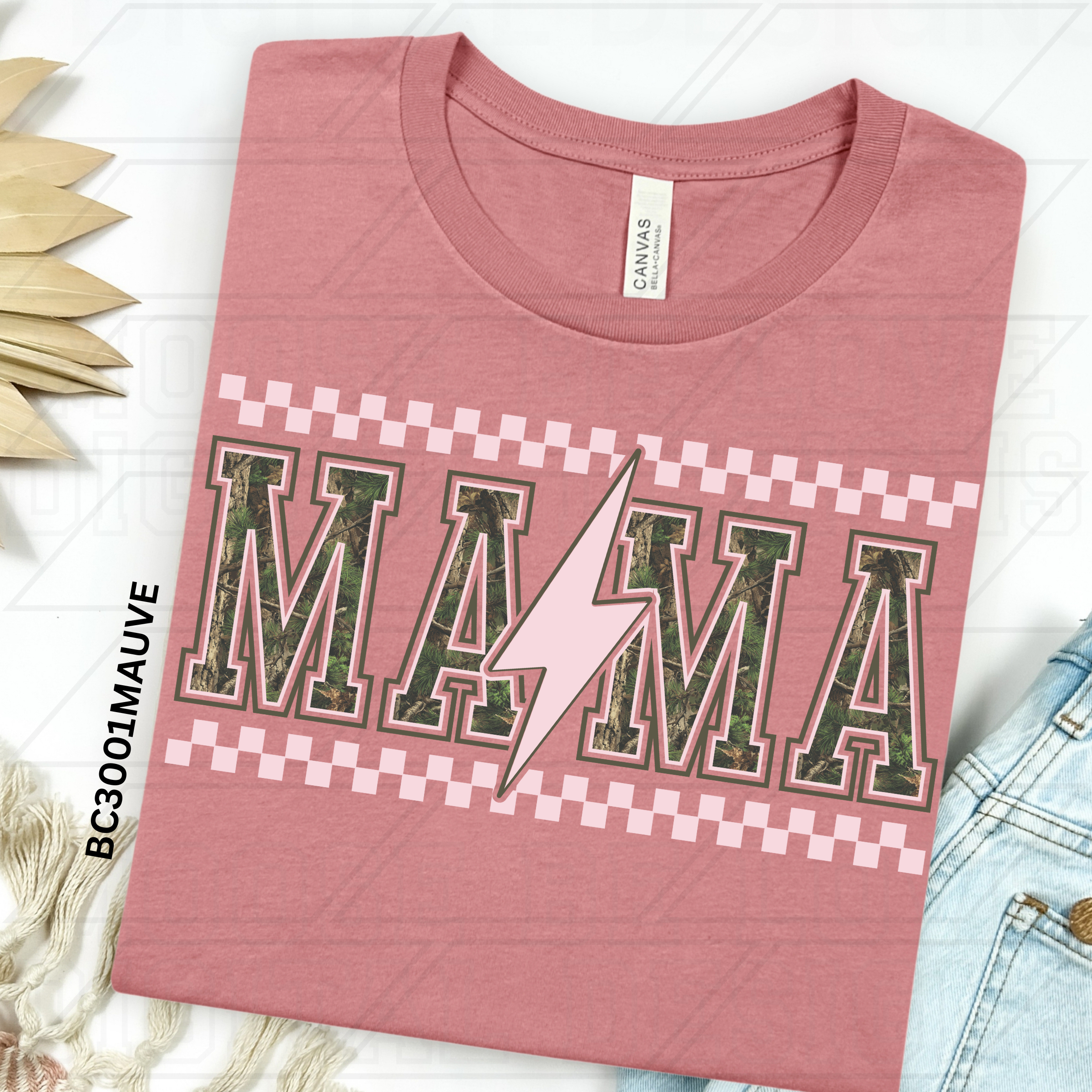 CAMO CHECKERED MAMA LIGHTNING BOLT PNG