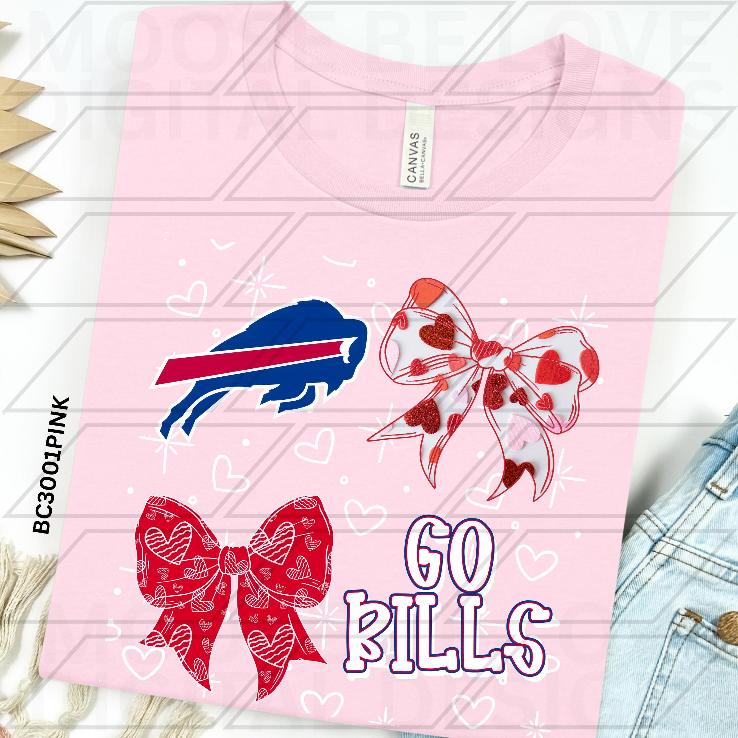 BILLS HEARTS AND BOWS VALENTINES DOODLE PNG