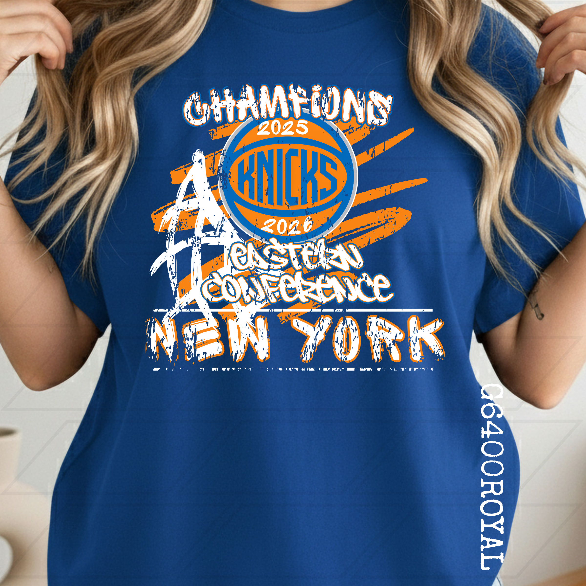 NY KNICKS EC CHAMPS RETRO DESTROYED SCRIBBLE GRAFFITI PNG