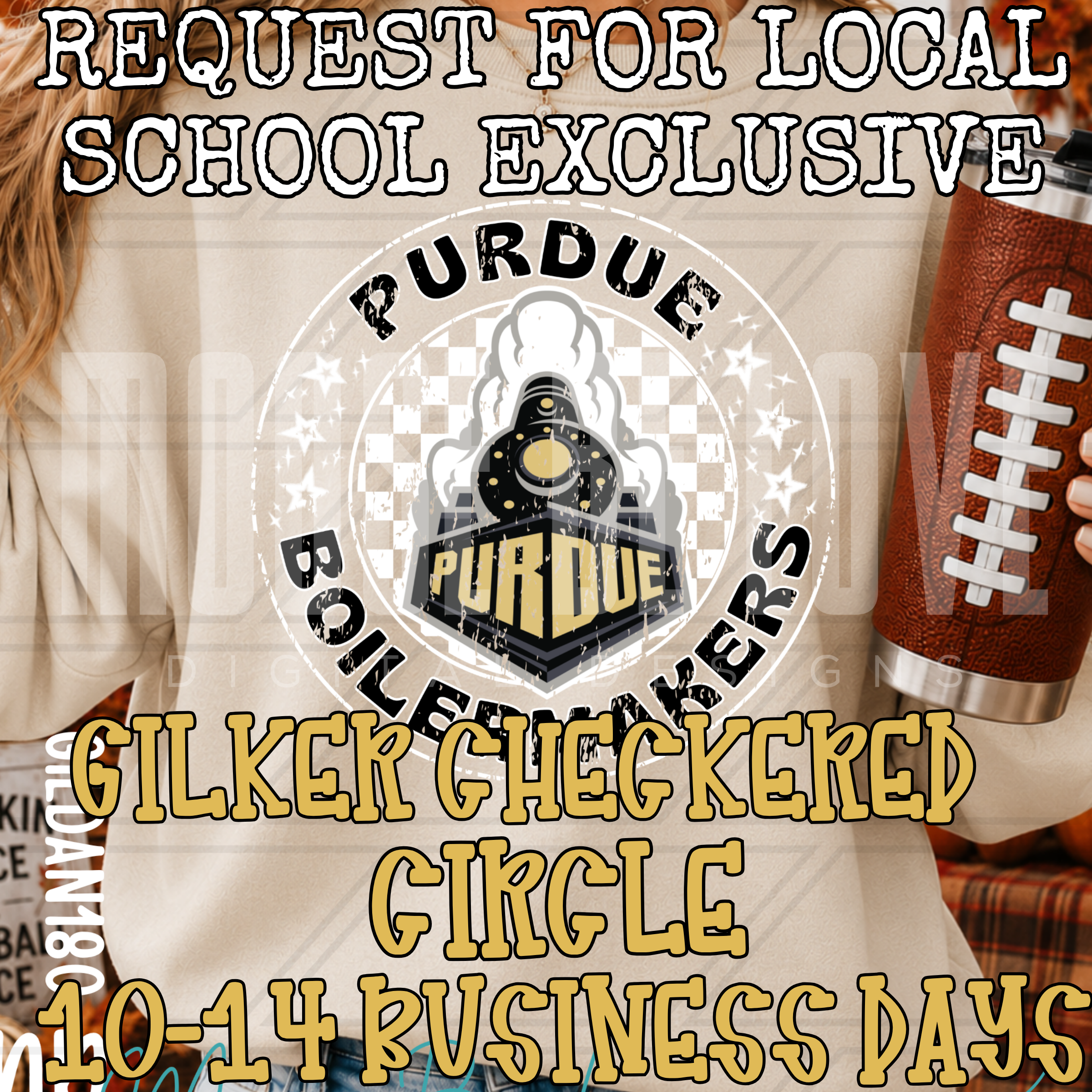 REQUEST FOR EXCLUSIVE CUSTOM LOCAL SCHOOL GILKER CHECKERED CIRCLE DESIGN**10-14 BUSINESS DAY TAT**
