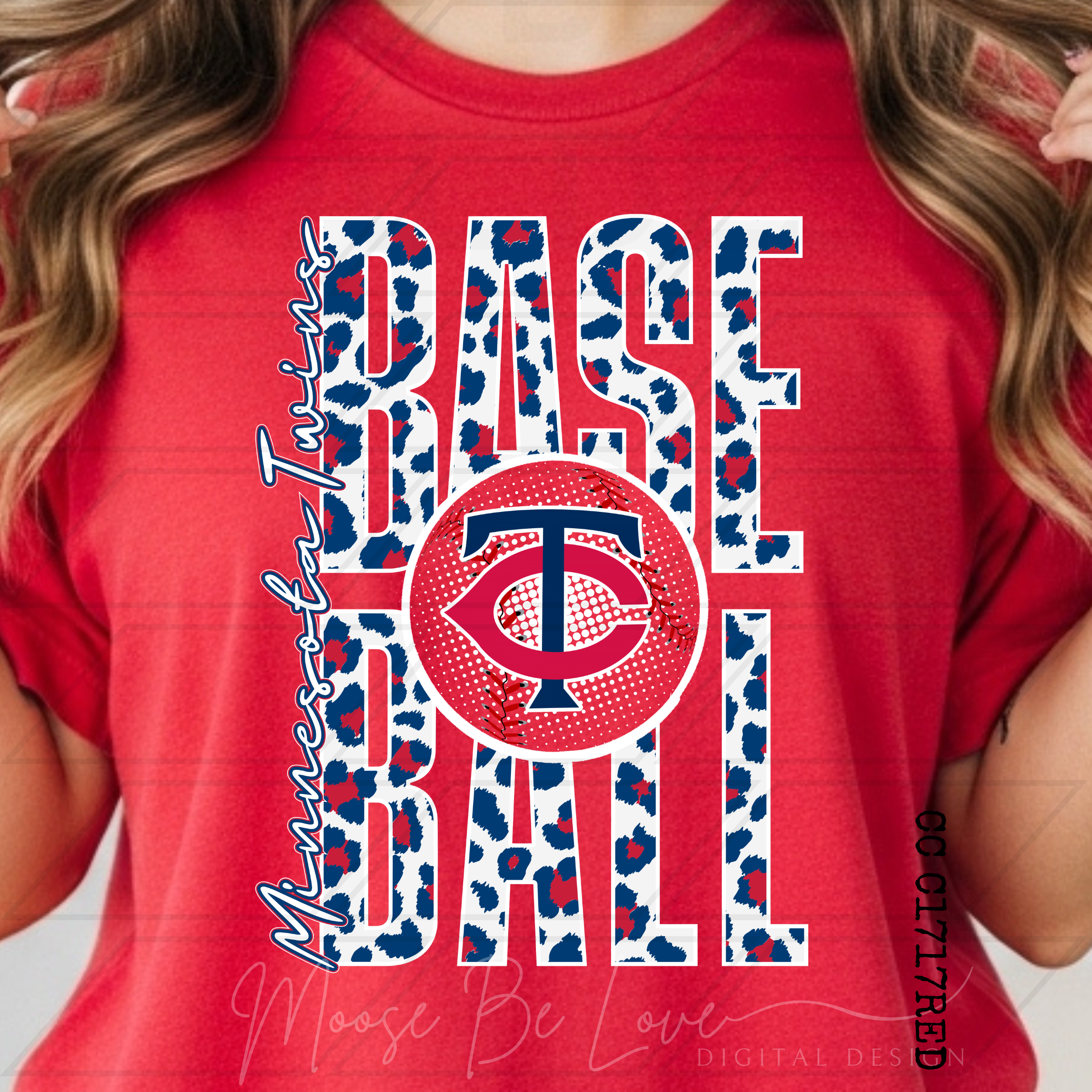 TWINS BASEBALL STACKED LEOPARD PNG