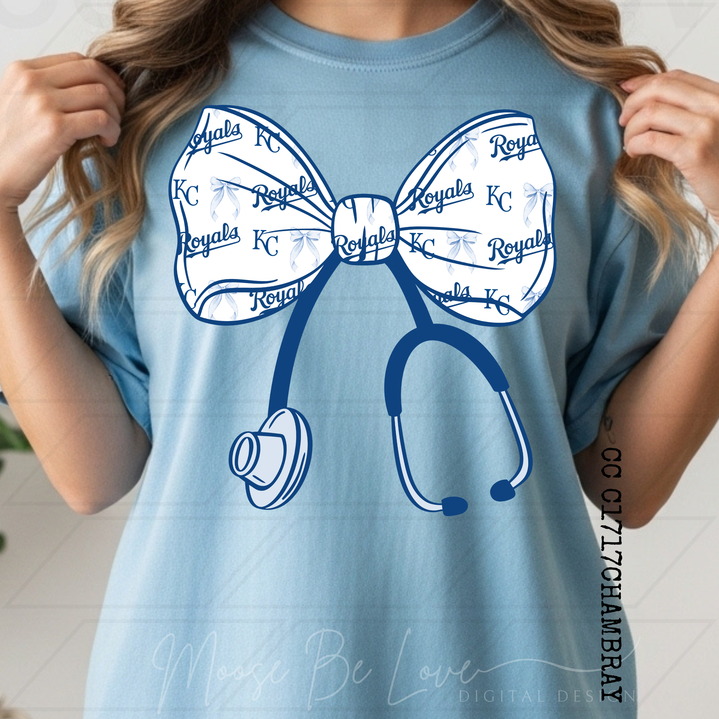 ROYALS BASEBALL STETHOSCOPE COQUETTE BOW BUNDLE
