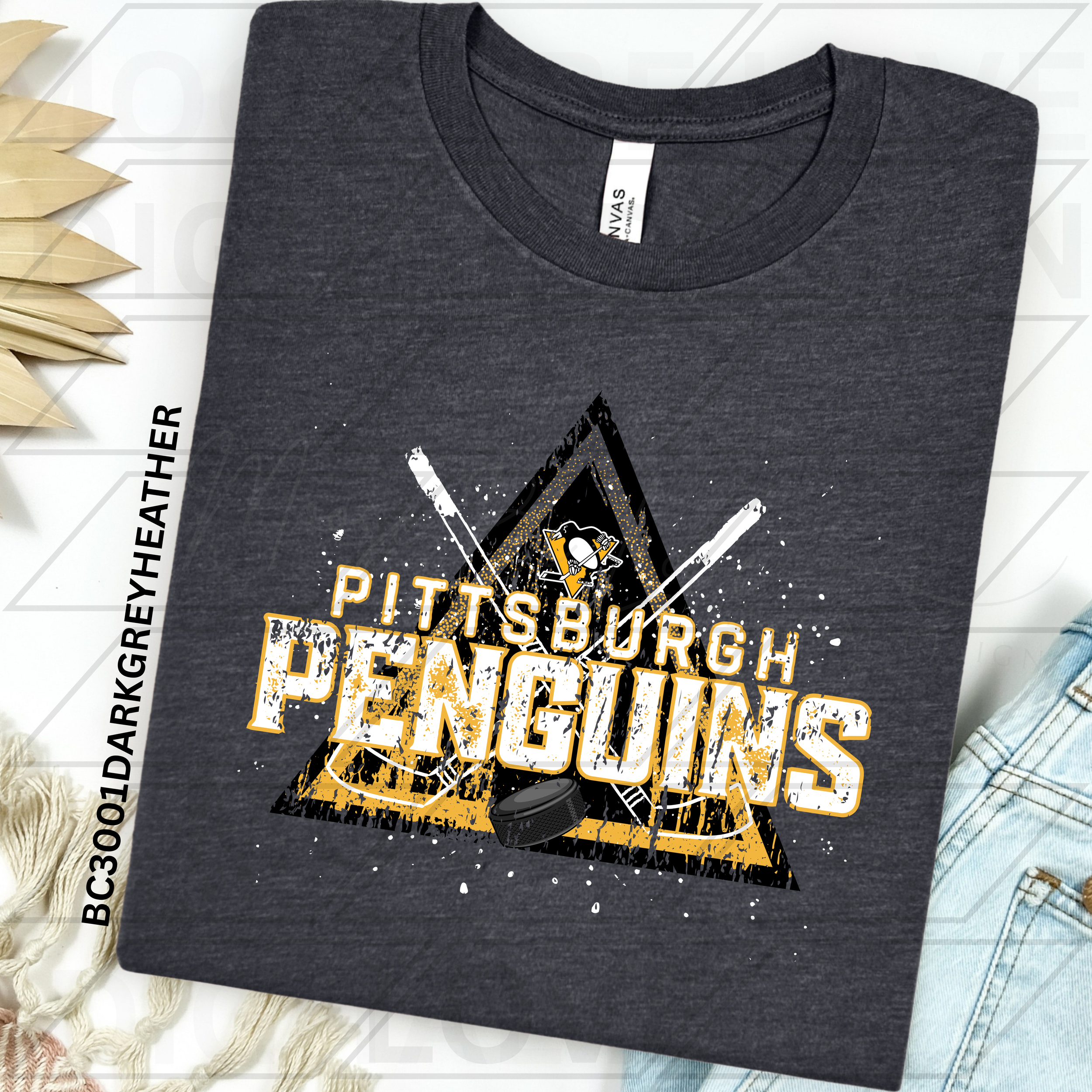PENGUINS HOCKEY GRUNGE TRIANGLE PNG