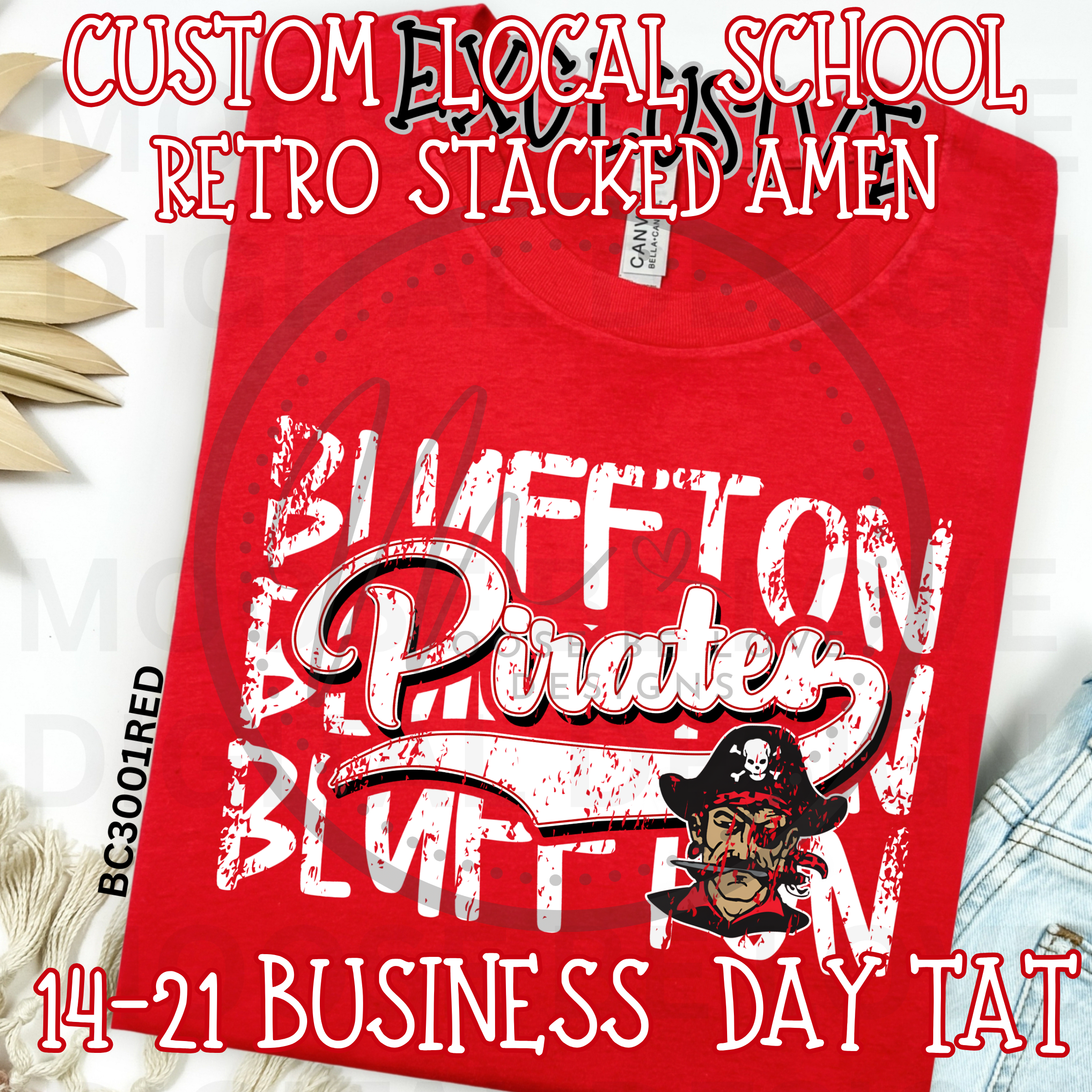 CUSTOM REQUEST FOR LOCAL SCHOOL RETRO STACKED AMEN DESIGN**14-21 BUSINESS DAY TAT**