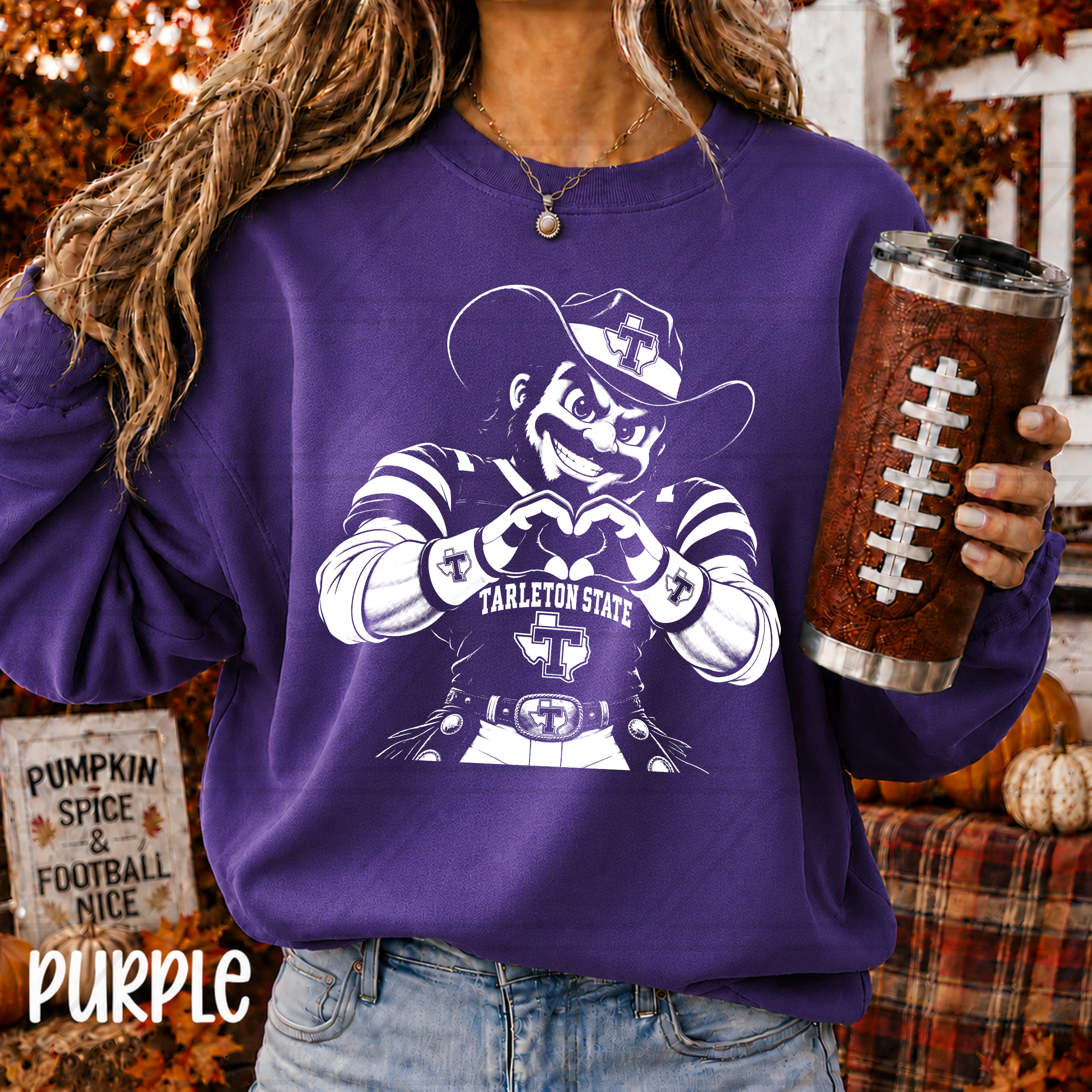 TARLETON STATE HAND HEART HALFTONE PNG