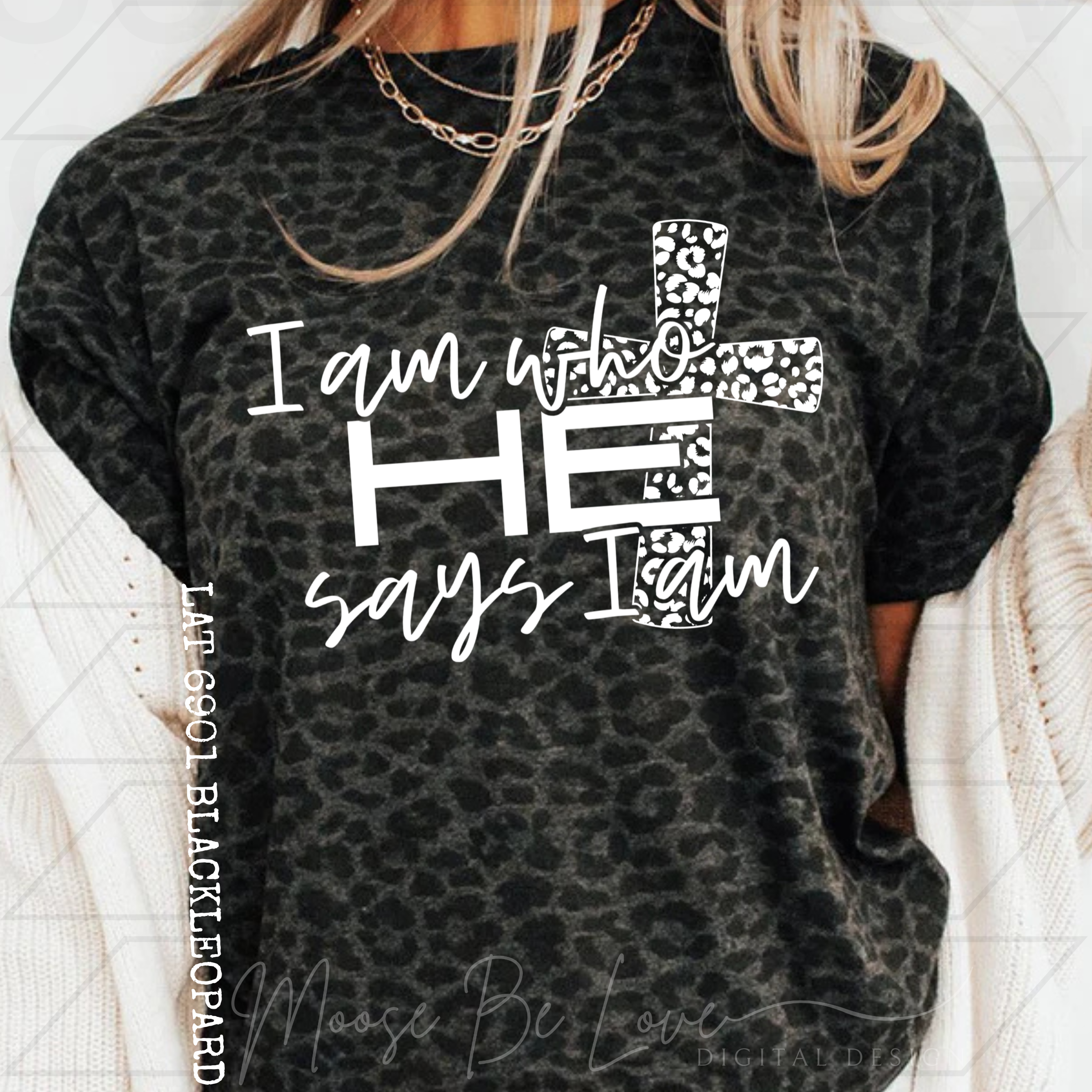 I AM WHO HE SAYS I AM LEOPARD CROSS BUNDLE