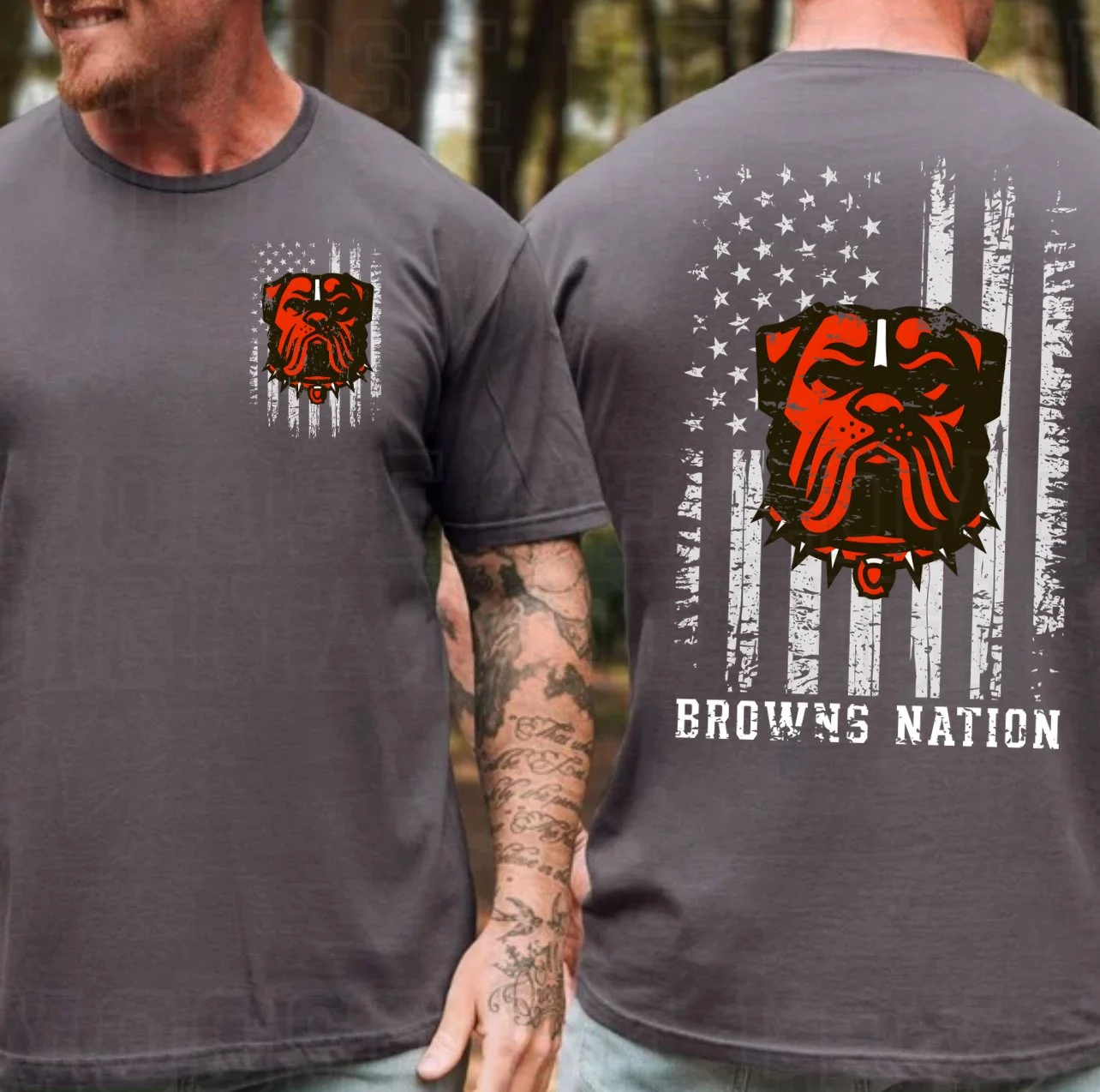 BROWNS NATION DAWG POUND AMERICAN FLAG BUNDLE