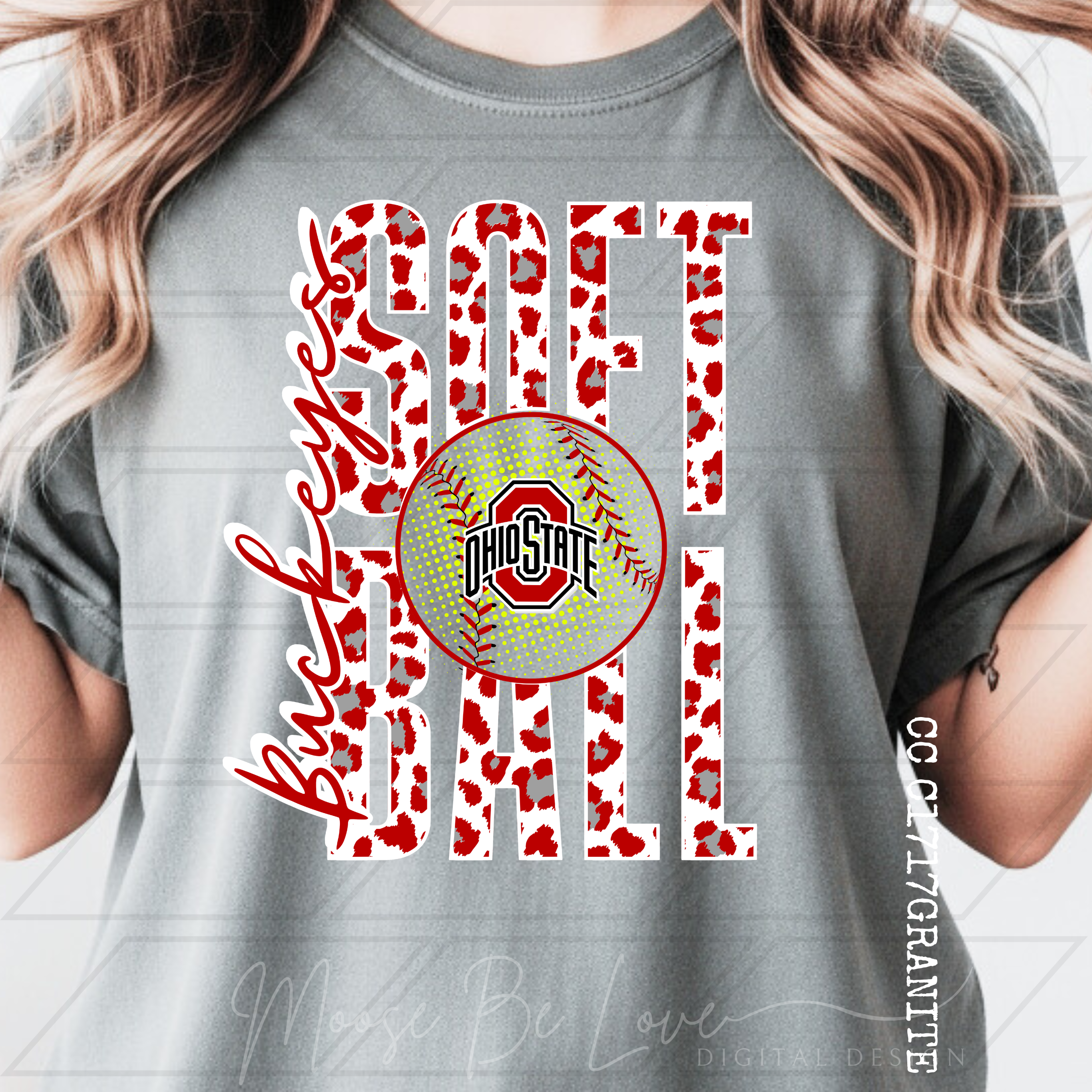 BUCKEYES SOFTBALL STACKED LEOPARD BUNDLE