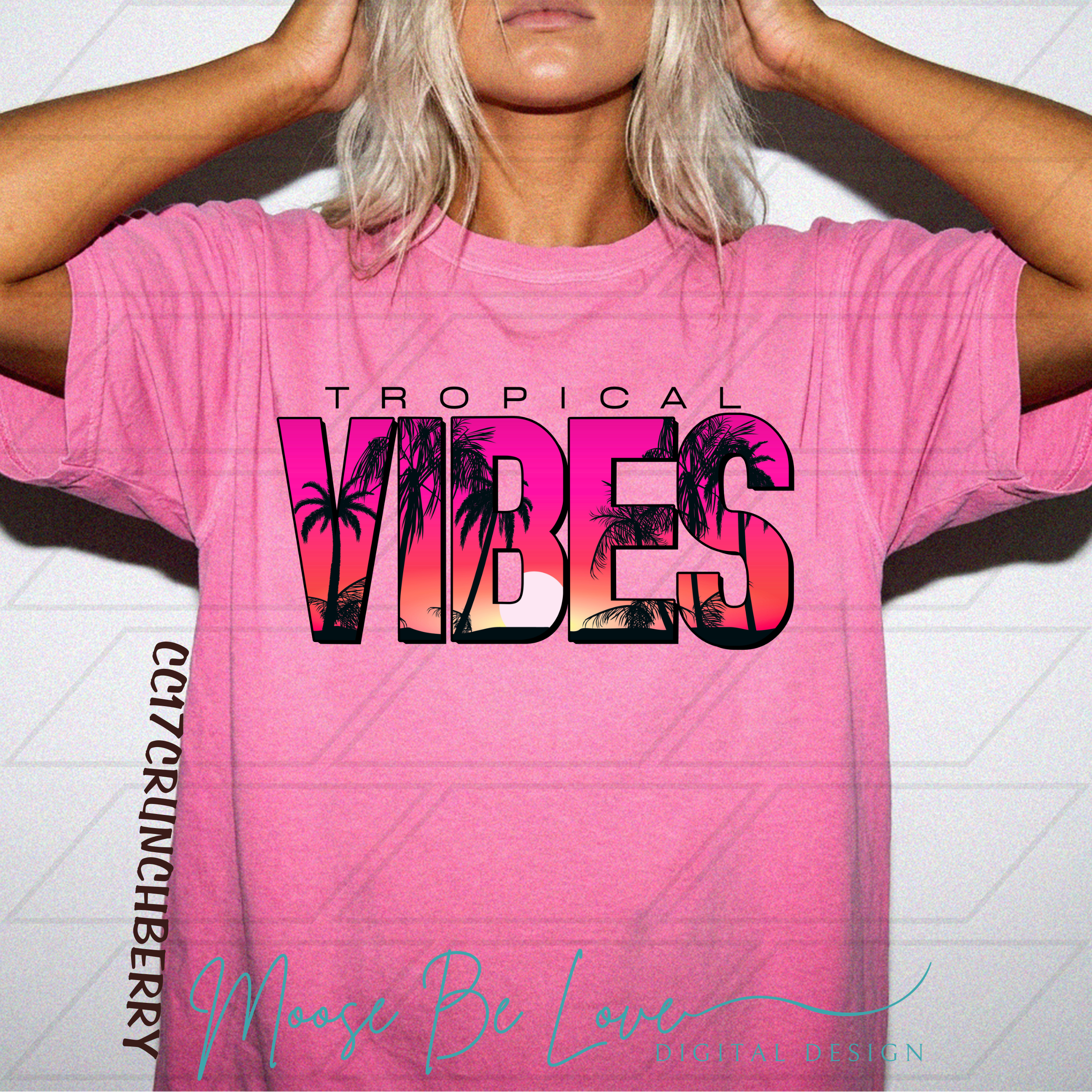 NEON SUNSET TROPICAL VIBES PNG