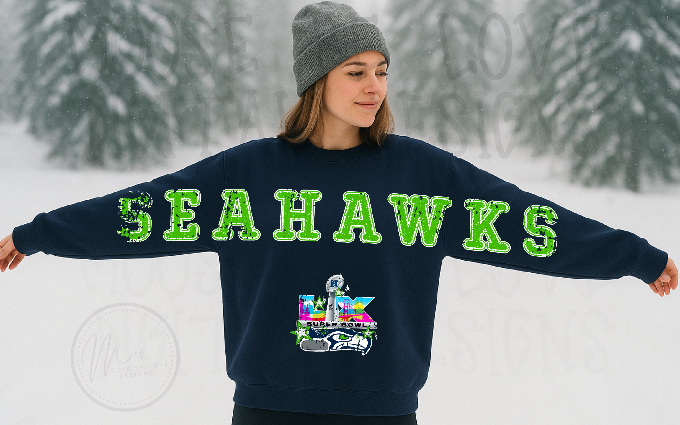 SEATTLE SUPERBOWL LX RETRO DESTROYED EXTENDED ARM BUNDLE