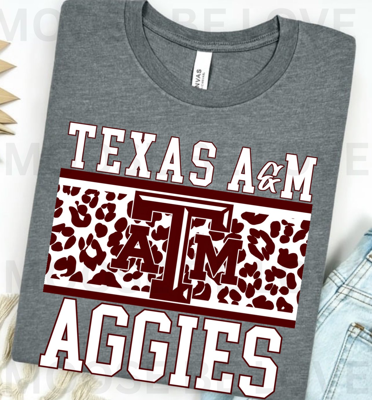 AGGIES LEOPARD PRINT STRIPE PNG