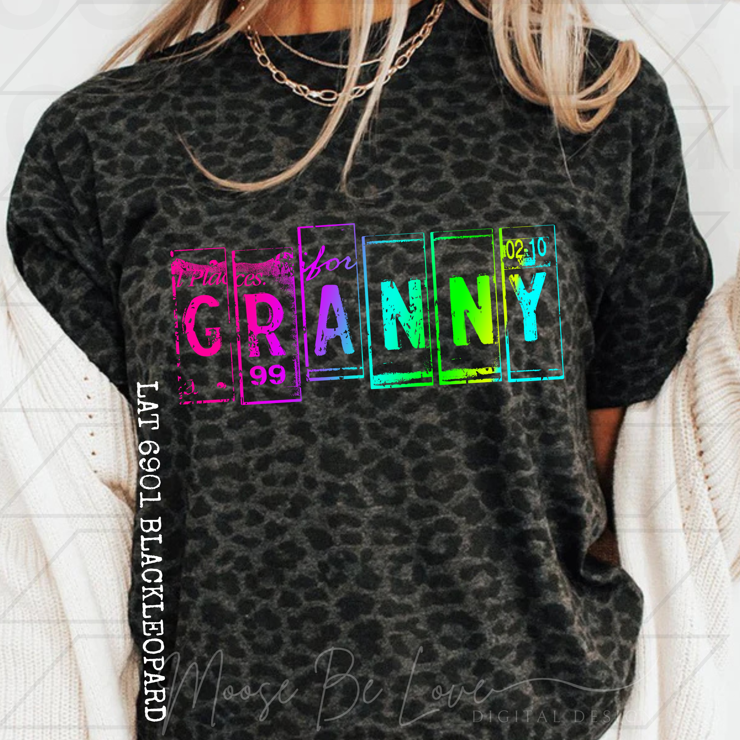 GRANNY NEON LICENSE PLATE PNG