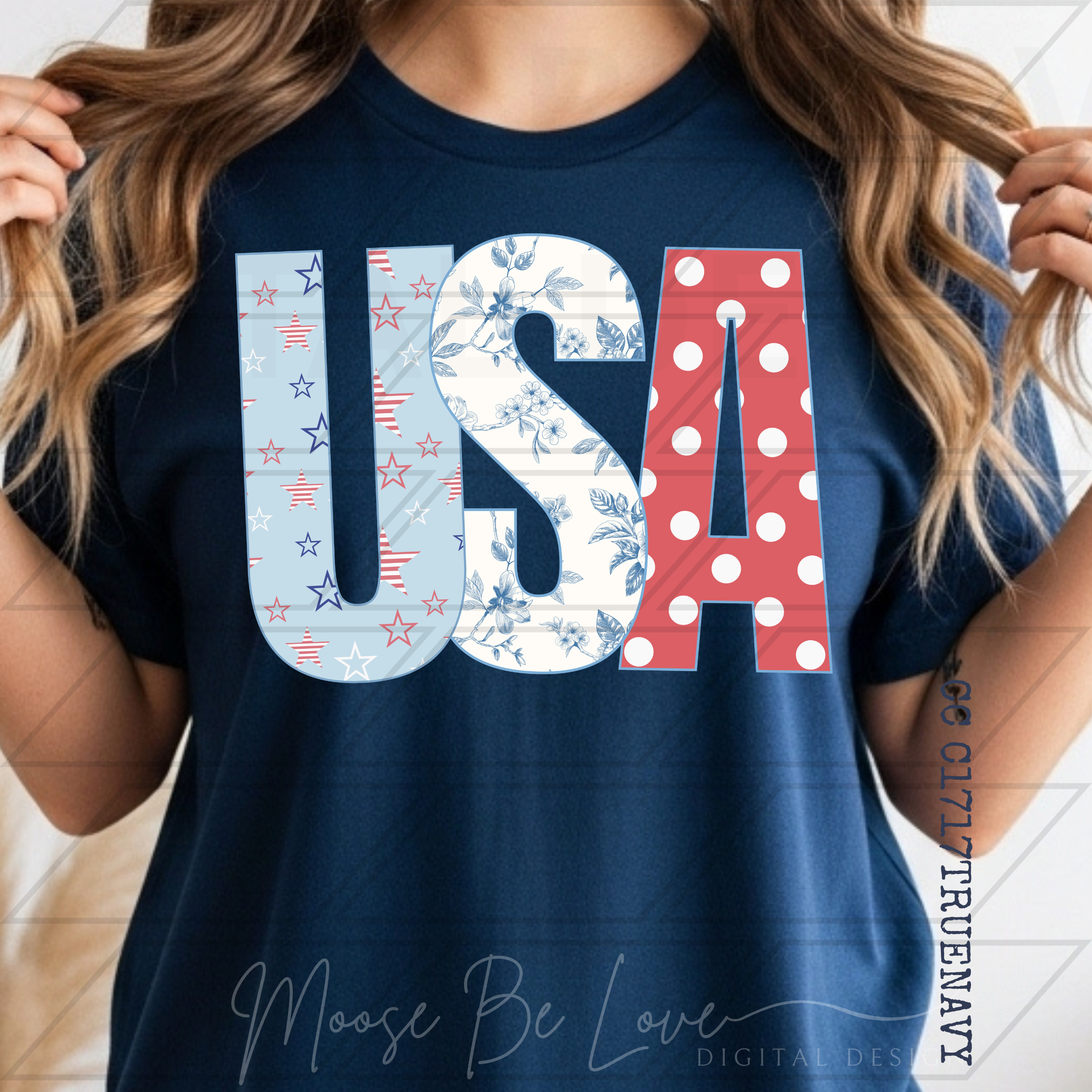 USA STARS, TOILE AND POLKA DOTS BUNDLE**INCLUDES 2 DESIGNS - PLEASE SEE PICTURES**