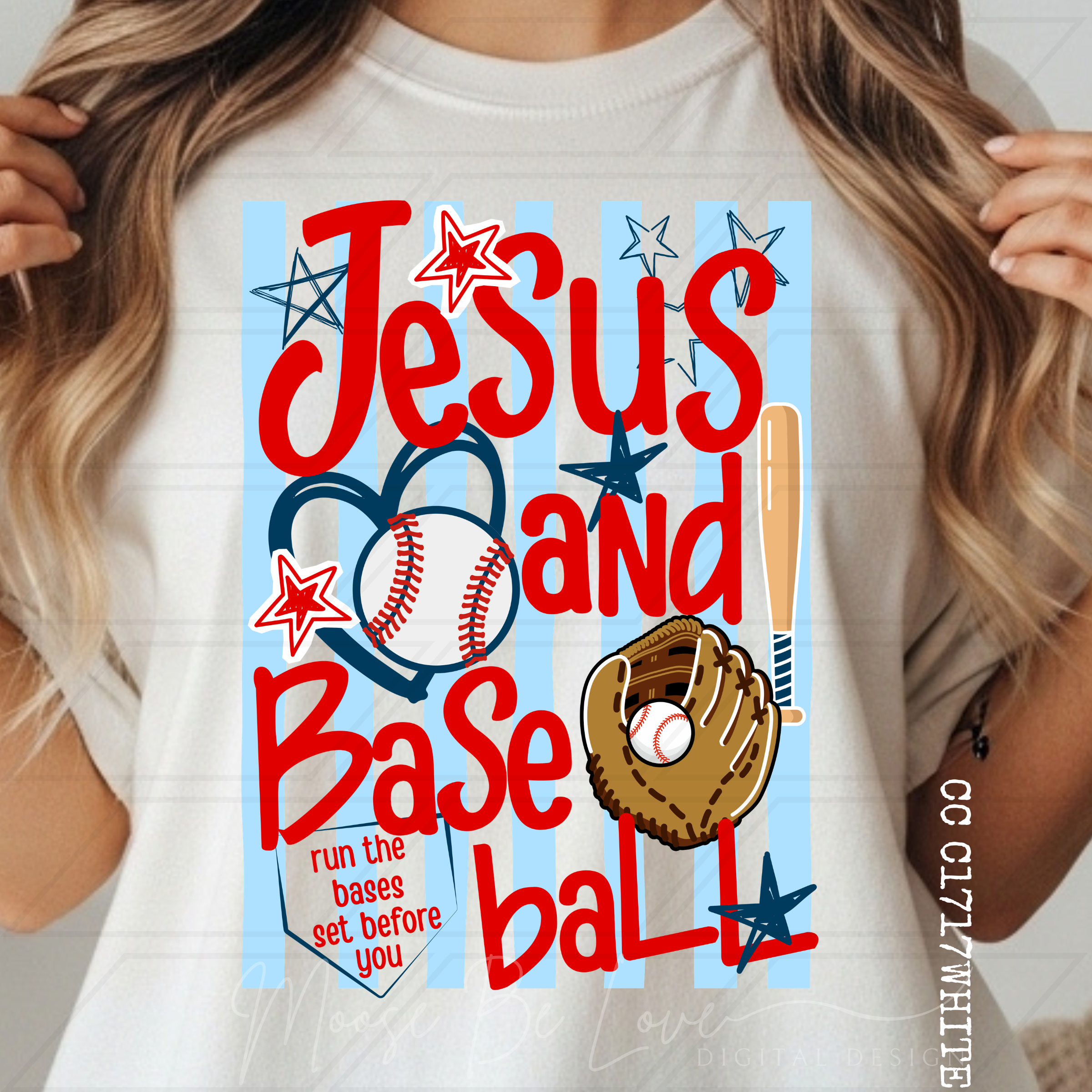 JESUS AND BASEBALL DOODLE STRIPES PNG