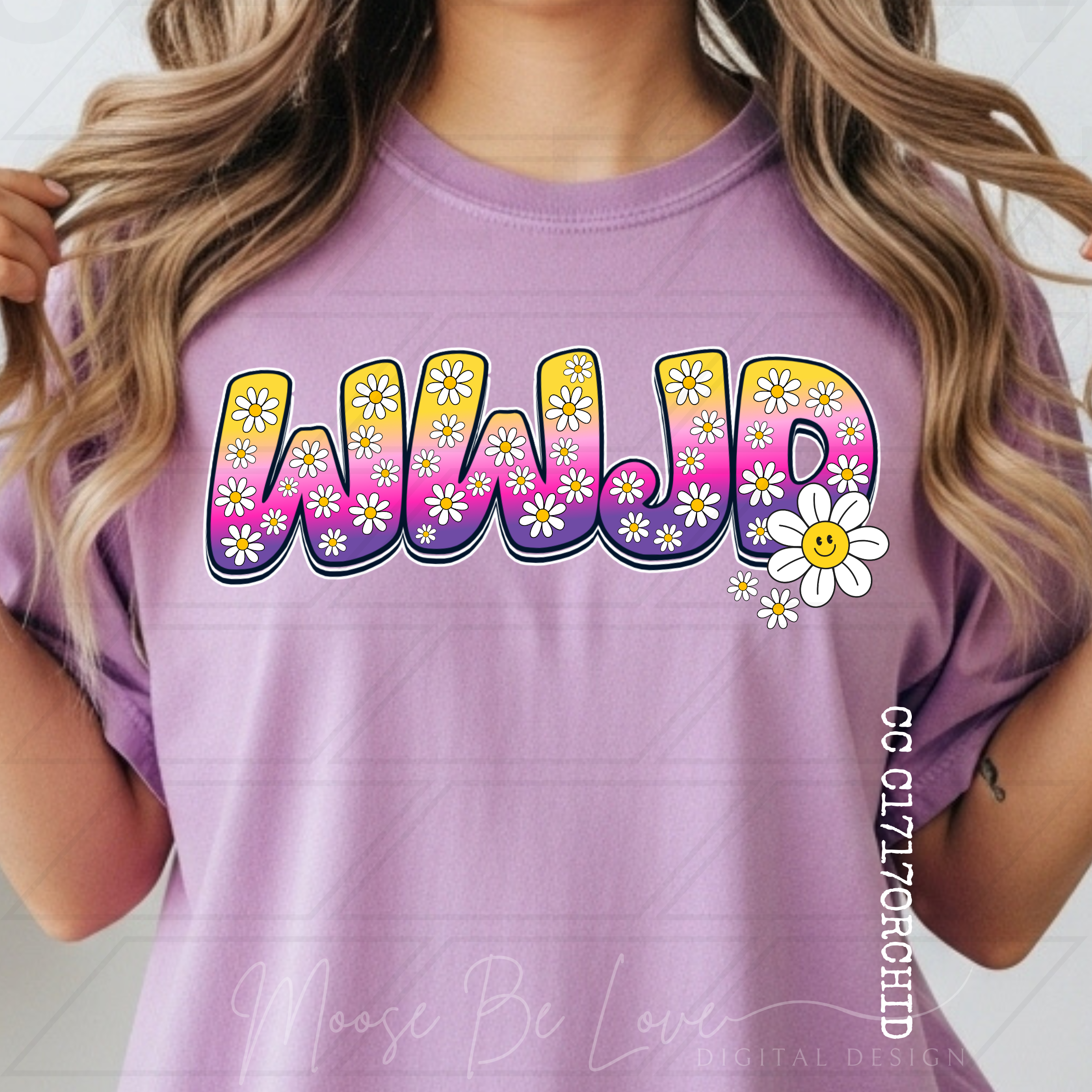 WWJD GROOVY FLOWERS PNG