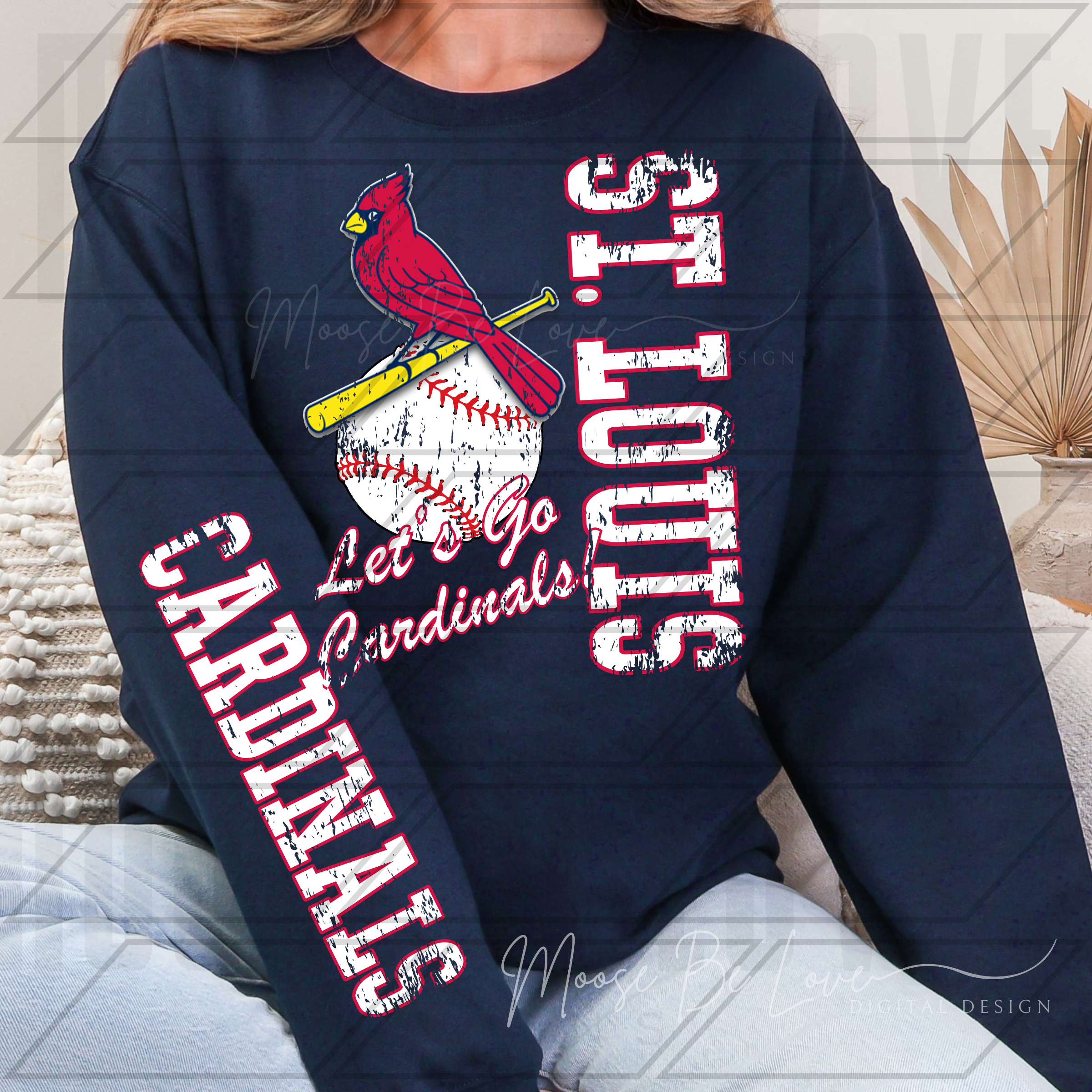 ST LOUIS BASEBALL RETRO MASCOT TYPO BUNDLE INCLUDES 2 COLOR CHOICES