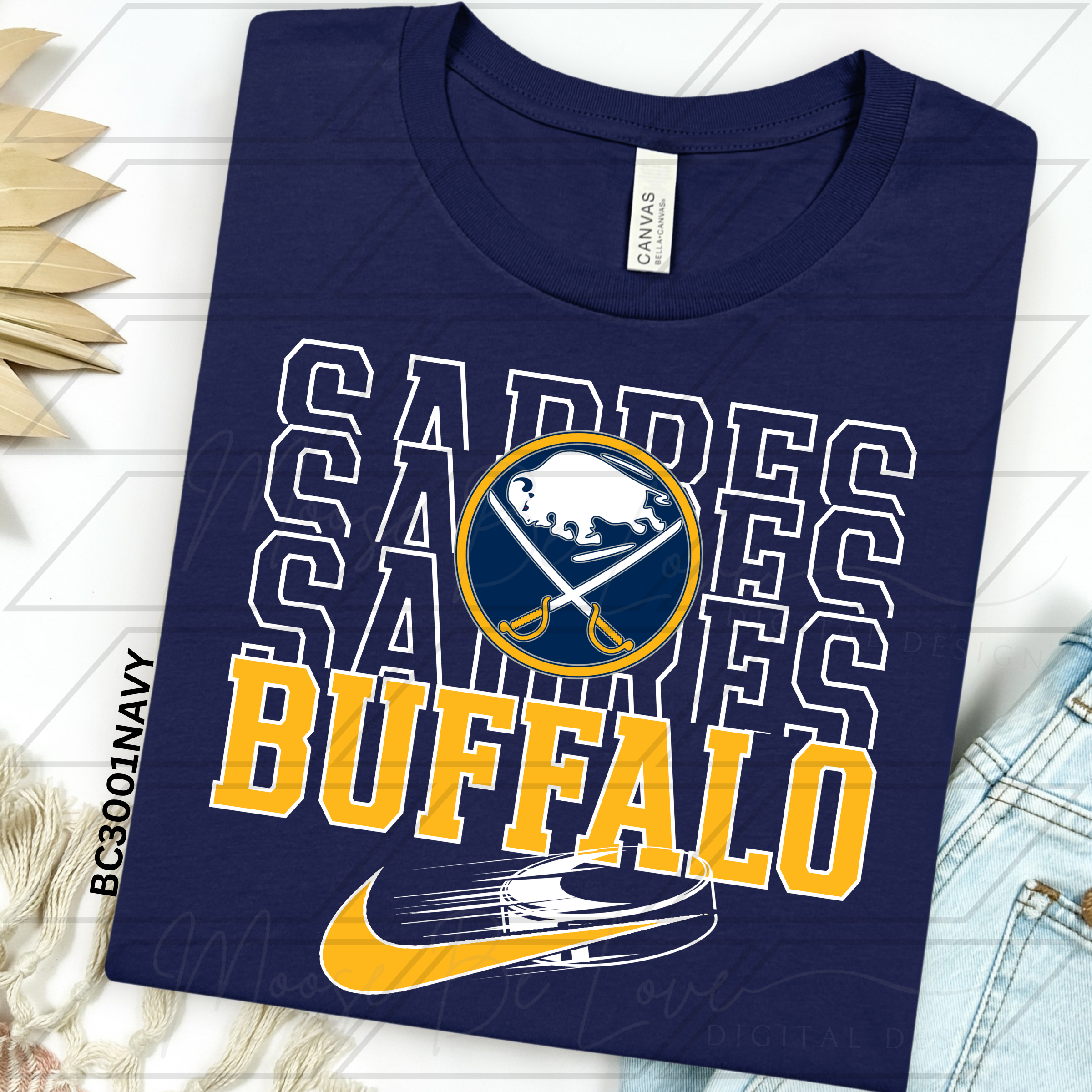 SABRES HOCKEY STACKED SWOOSH PNG
