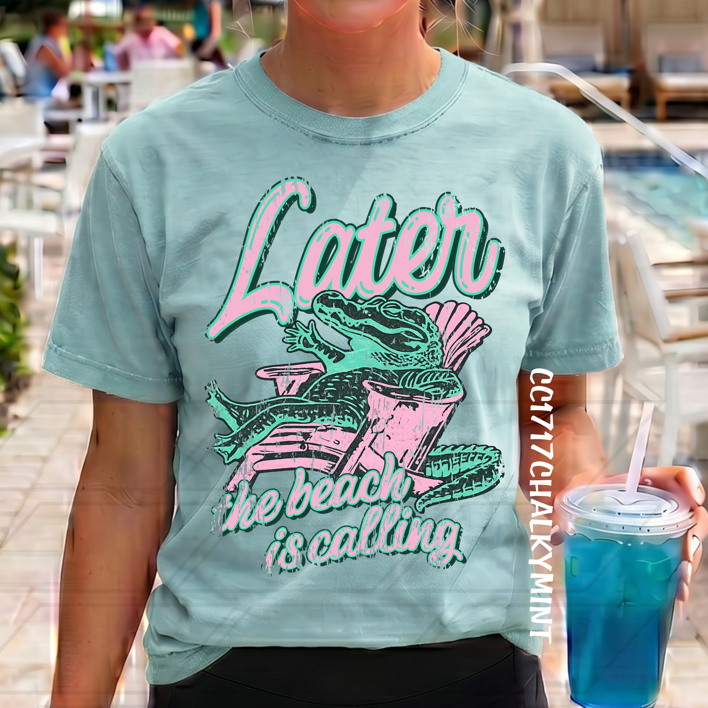 LATER GATOR THE BEACH IS CALLING VINTAGE DISTRESSED PNG
