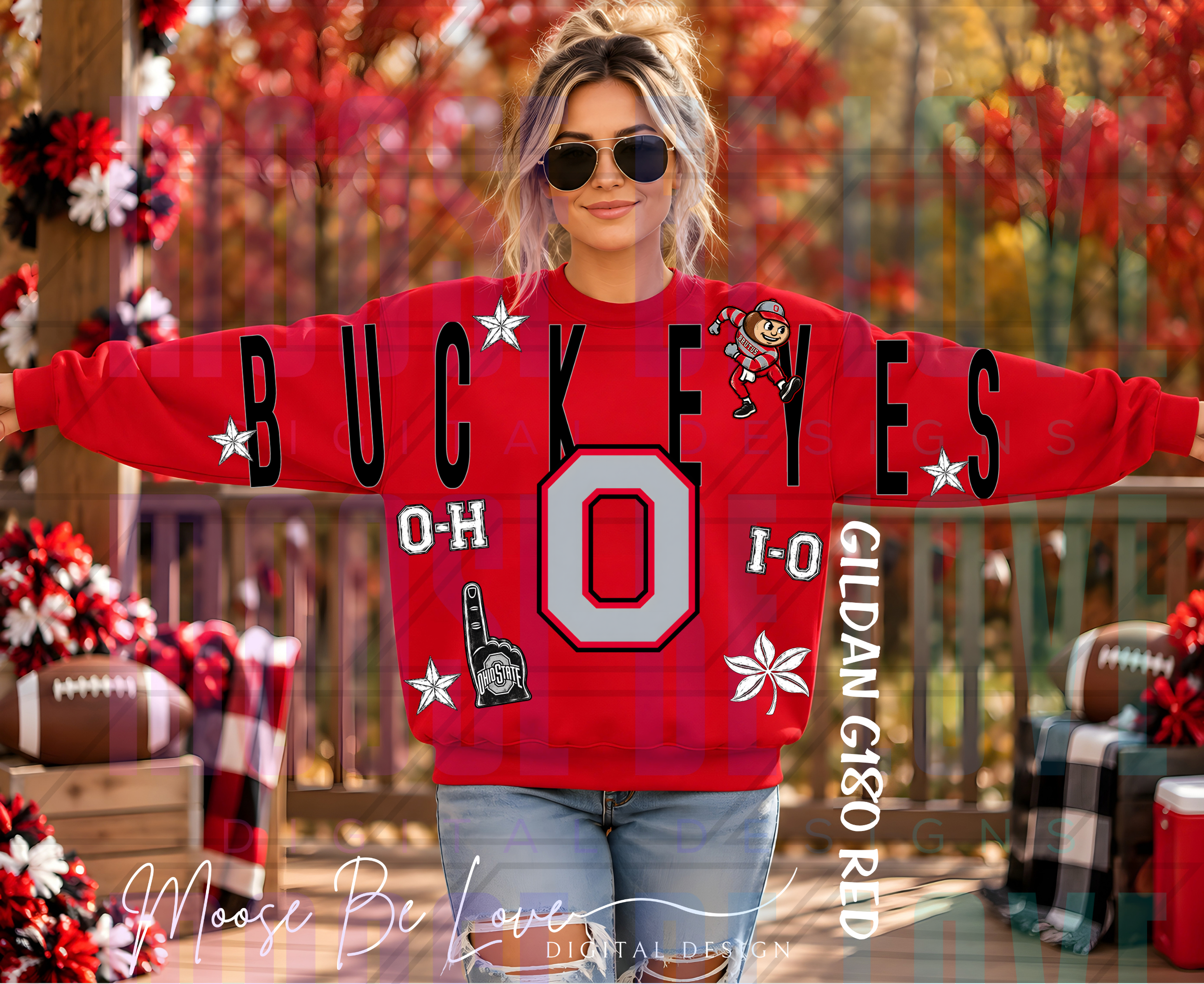 BUCKEYES EXTENDED ARM HAND DRAWN COLLAGE BUNDLE**ITEMS ARE SINGLE AND WILL NEED TO BE PRINTED AND PLACED SEPERATLEY**