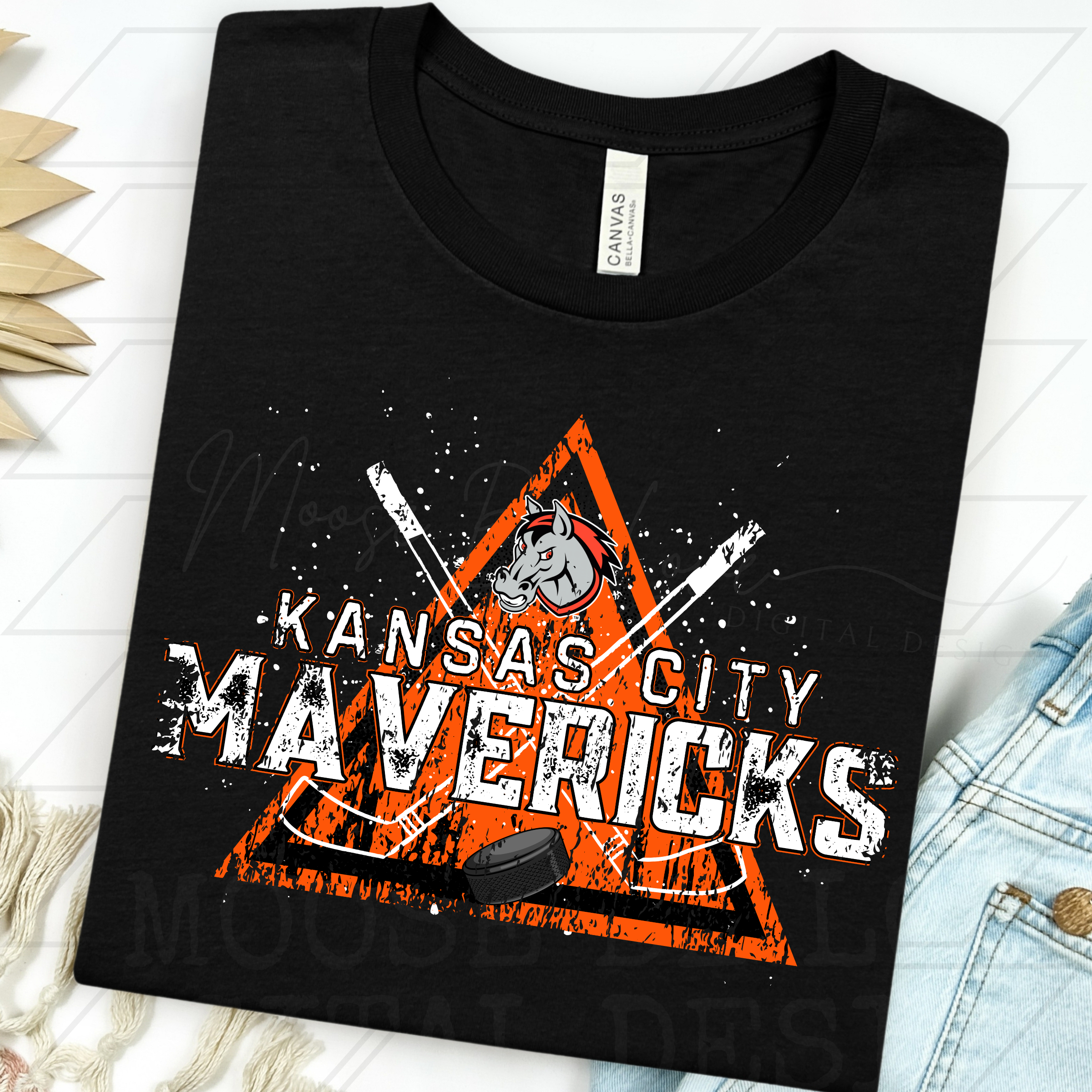 MAVERICKS HOCKEY SPLATTER TRIANGLE GRUNGE PNG