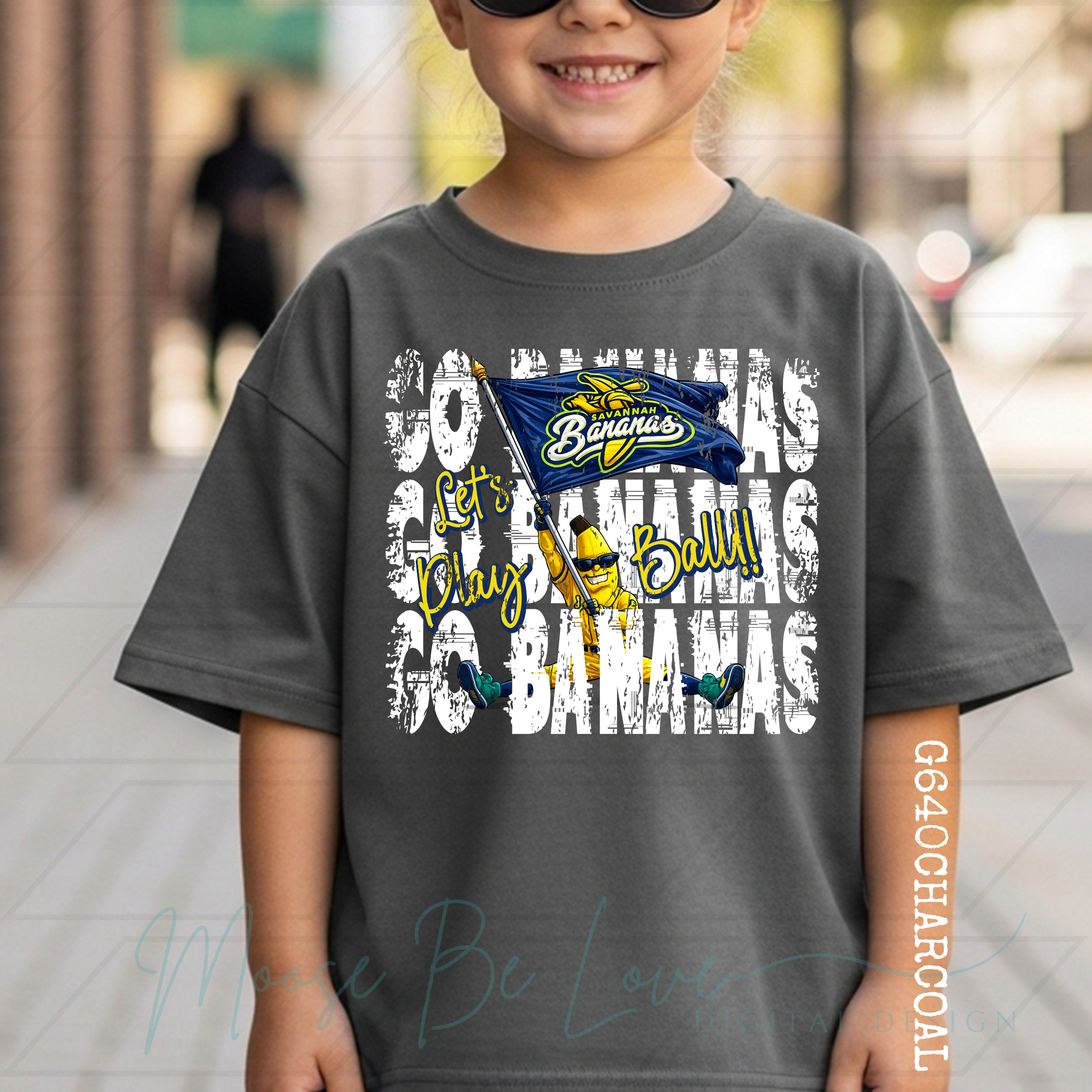 GO BANANAS SPLIT MASCOT STACKED BASEBALL PNG