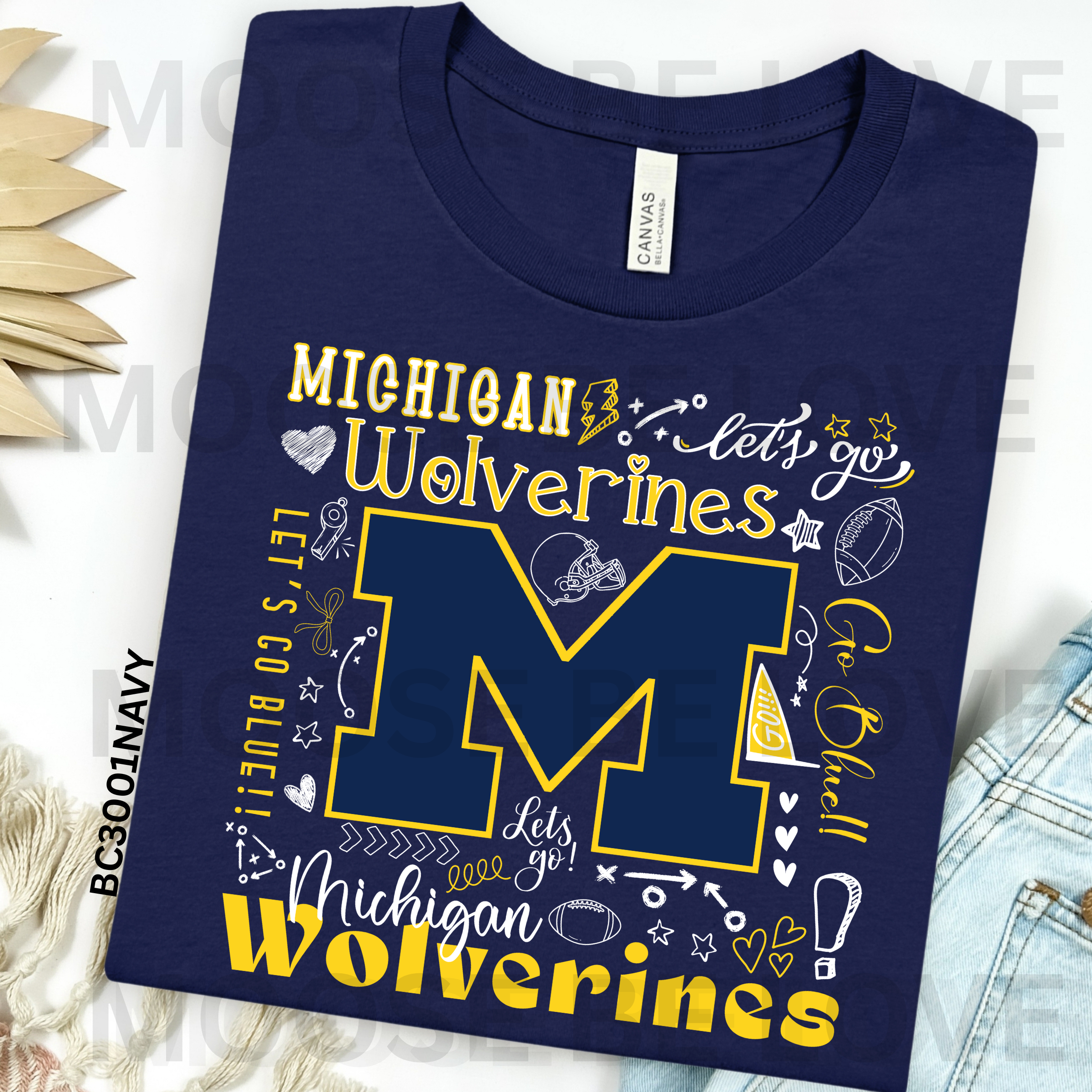 WOLVERINES  FOOTBALL TYPOGRAPHY PNG