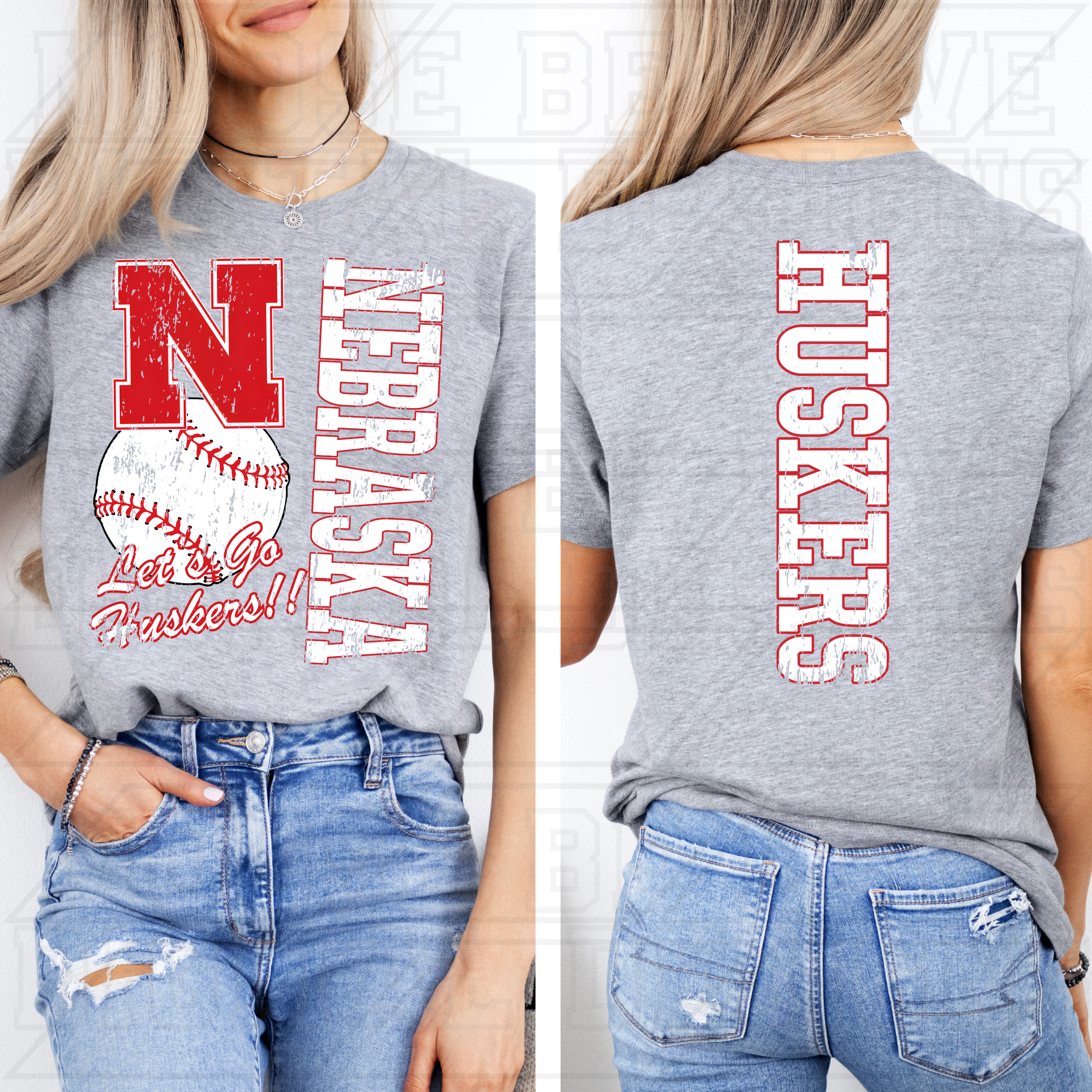 HUSKERS BASEBALL RETRO MASCOT TYPO BUNDLE