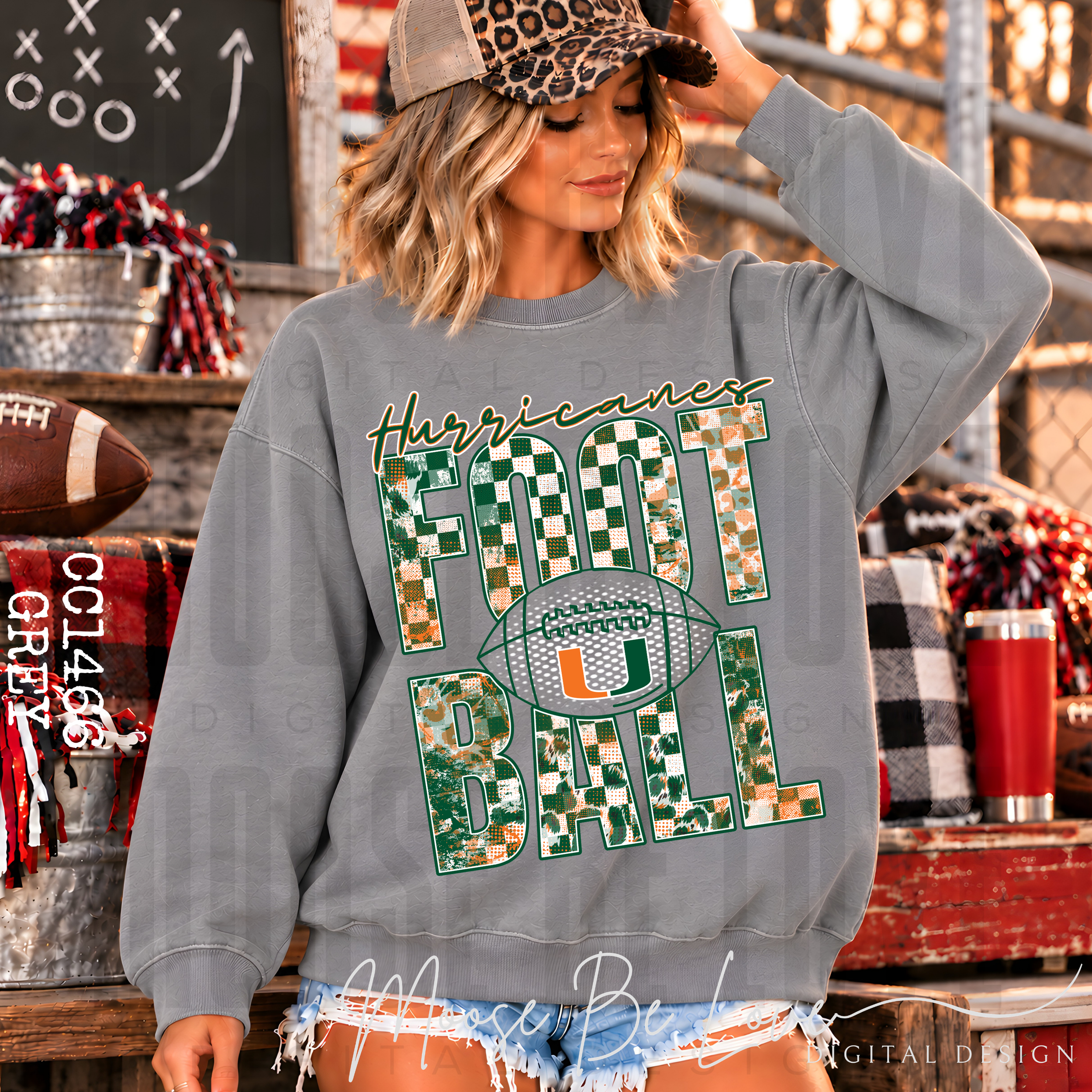 HURRICANES LEOPARD CHECKERED STACKED FOOTBALL BUNDLE