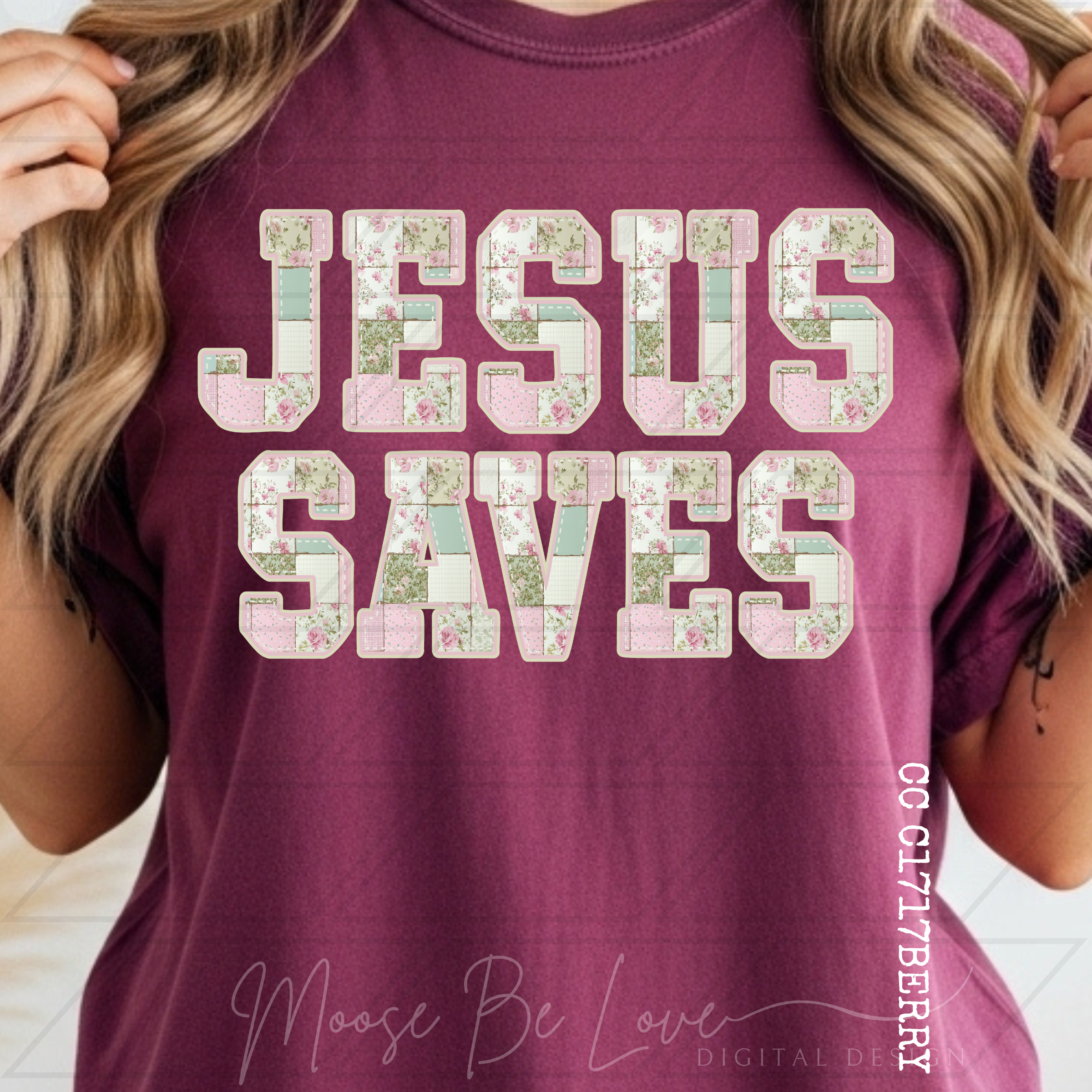 JESUS SAVES QUILTED STITCH PNG