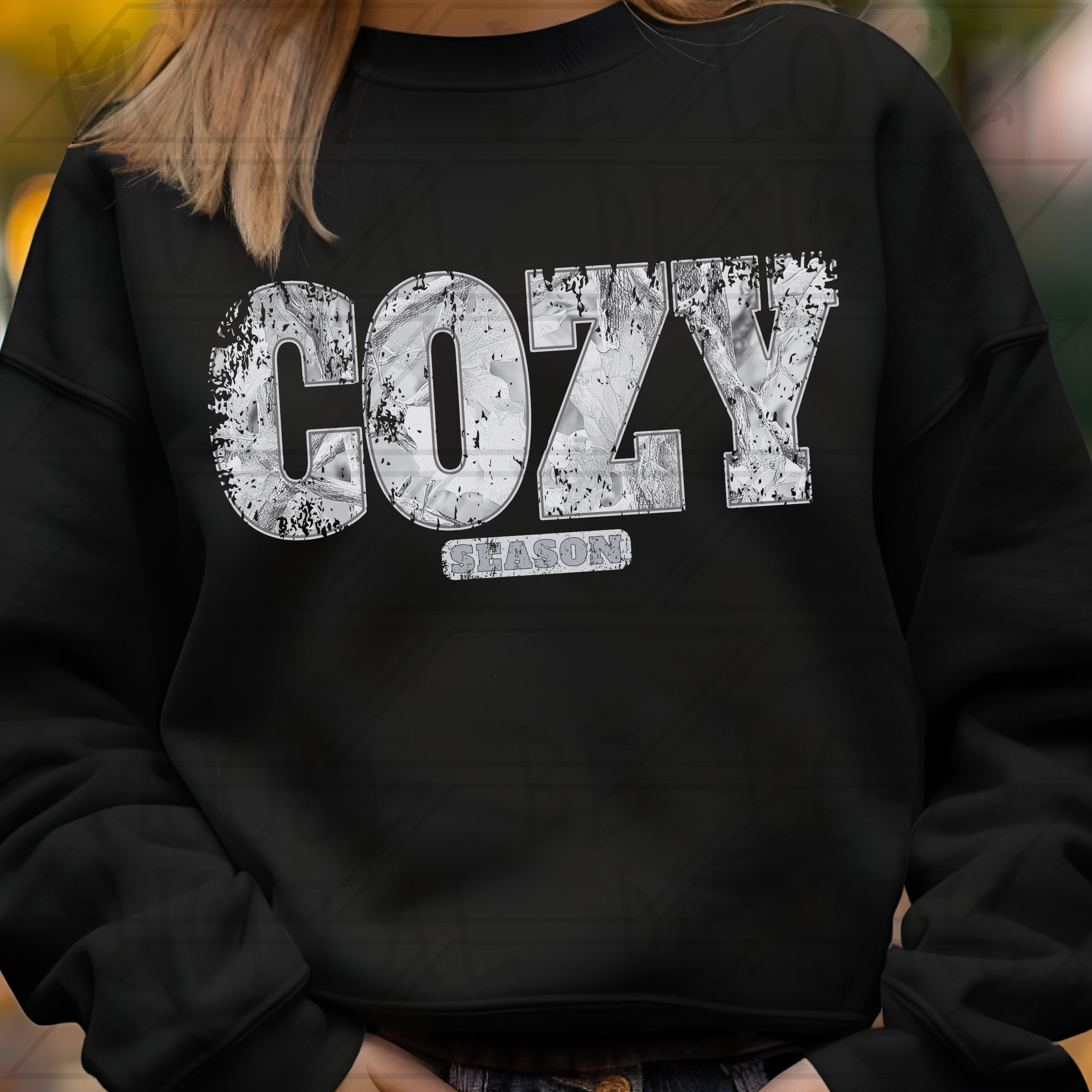 COZY SEASON GRAY VINTAGE CAMO PNG