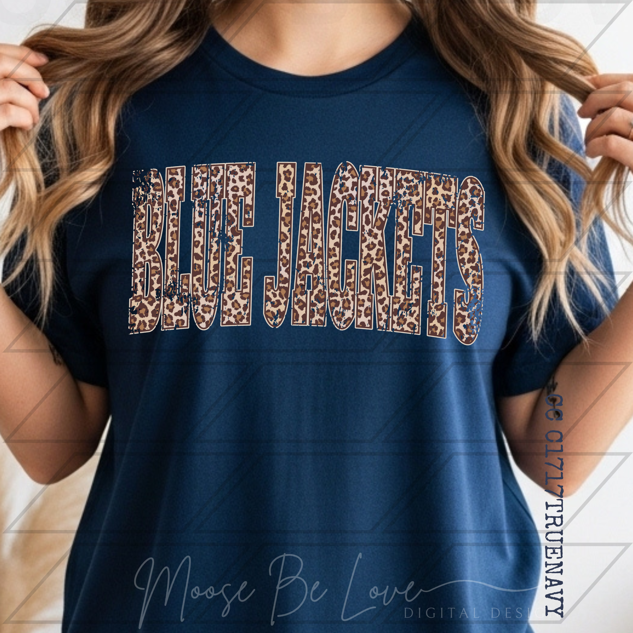 BLUE JACKETS VINTAGE LEOPARD ARCH PNG