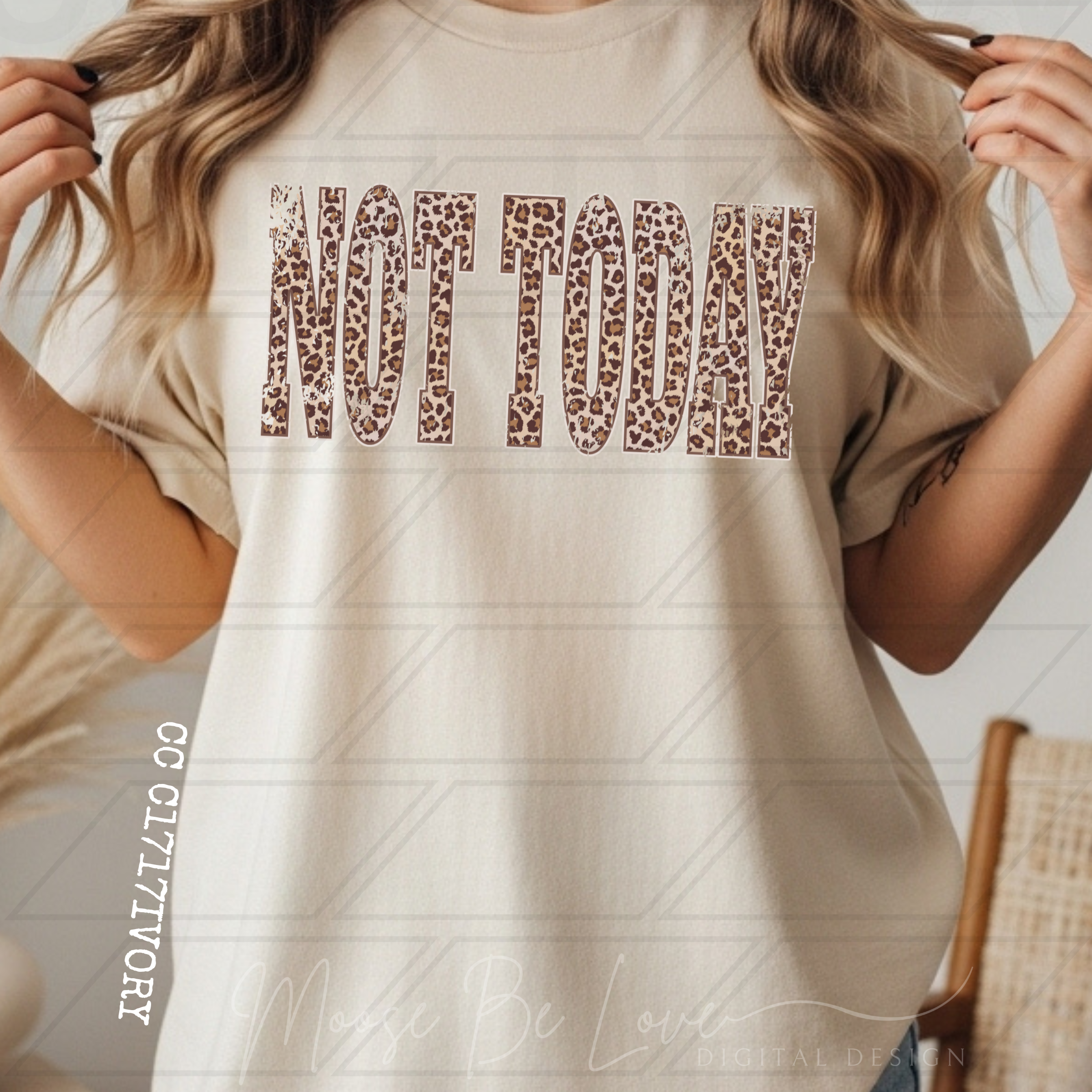 NOT TODAY VINTAGE LEOPARD PNG