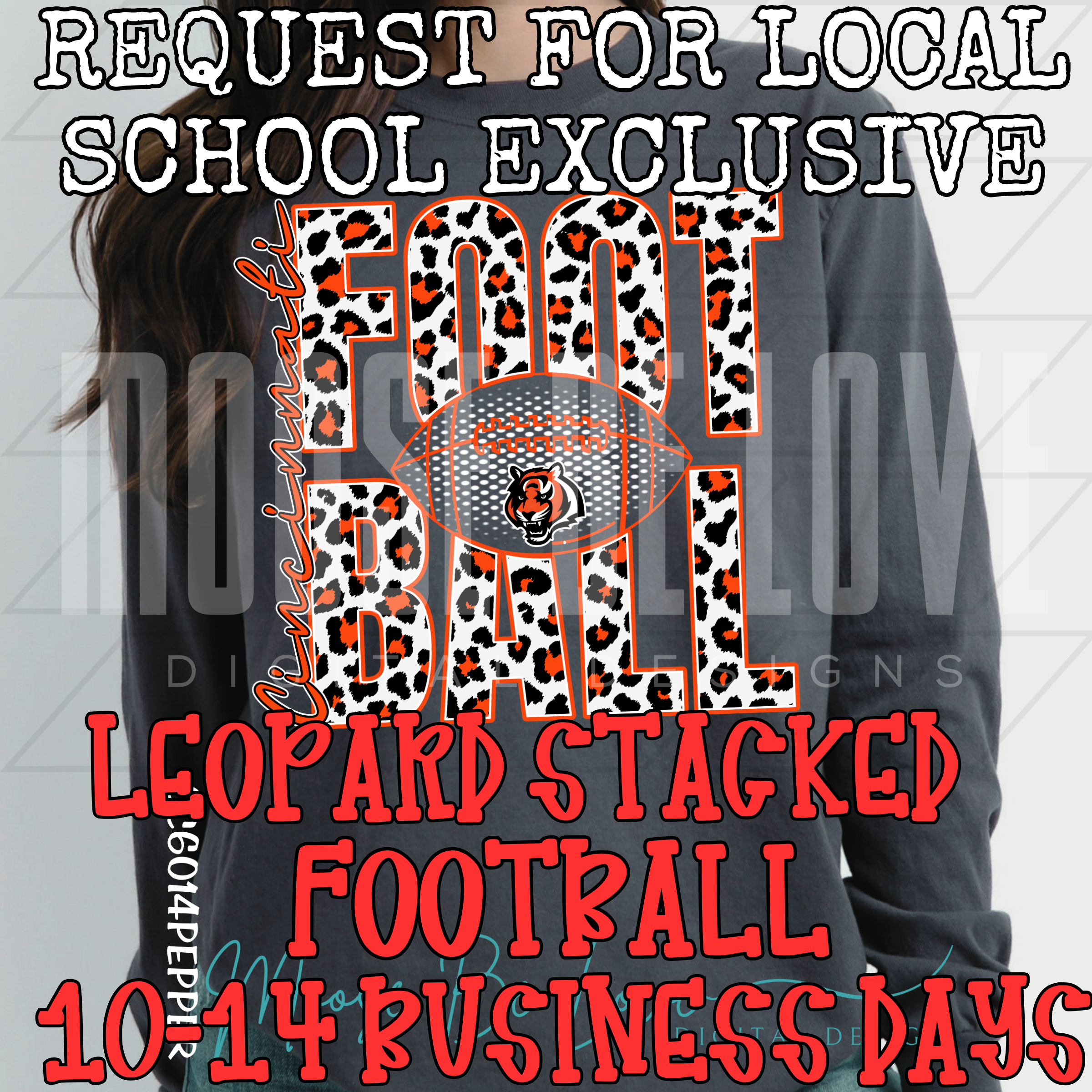 CUSTOM EXCLUSIVE REQUEST LEOPARD STACKED FOOTBALL DESIGN**10-14 BUSINESS DAY TAT**