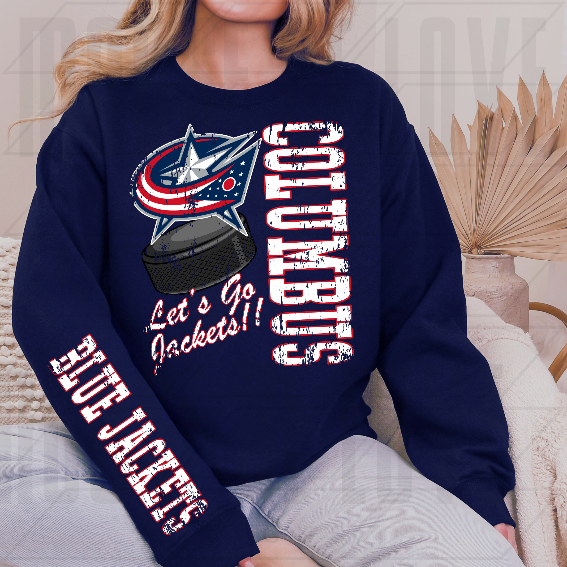 BLUE JACKETS HOCKEY RETRO MASCOT TYPO BUNDLE