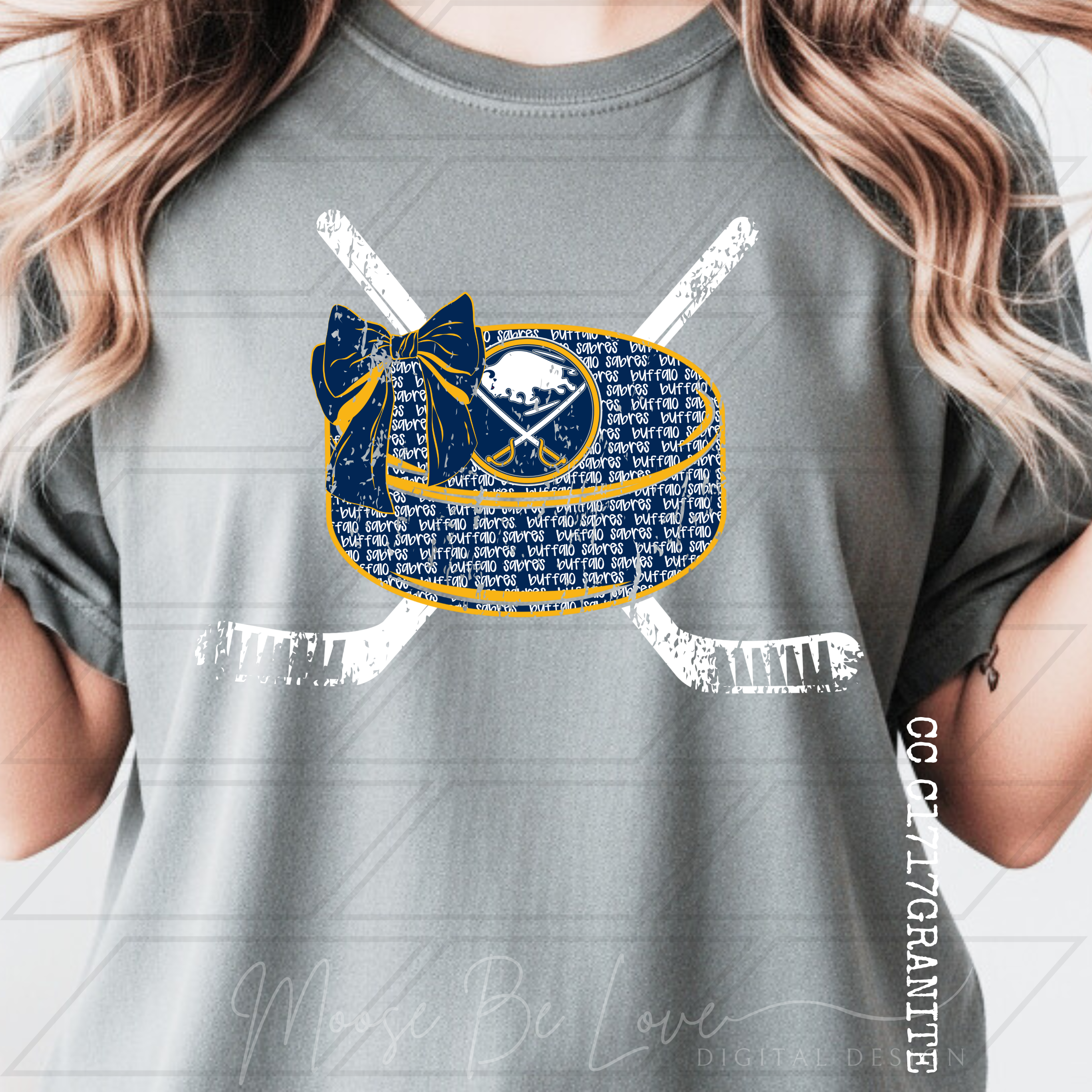 SABRES BELLA BOO TYPOGRAPHY HOCKEY BOW BUNDLE