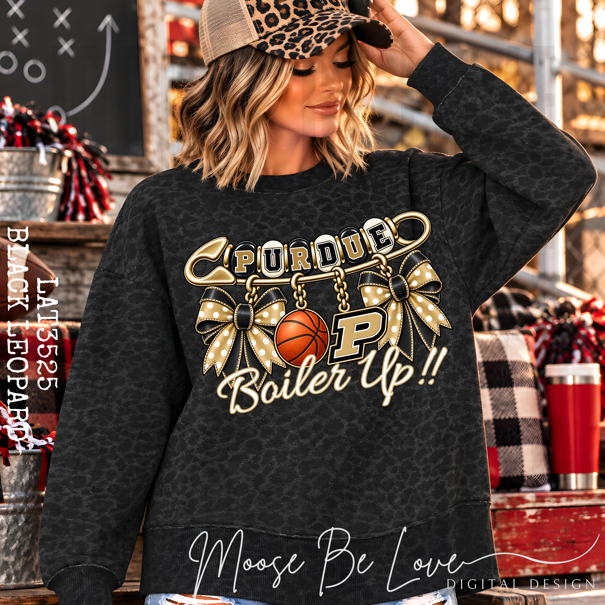 PURDUE BASKETBALL POLKA DOTS AND BOWS SPIRIT BEADS PIN BUNDLE