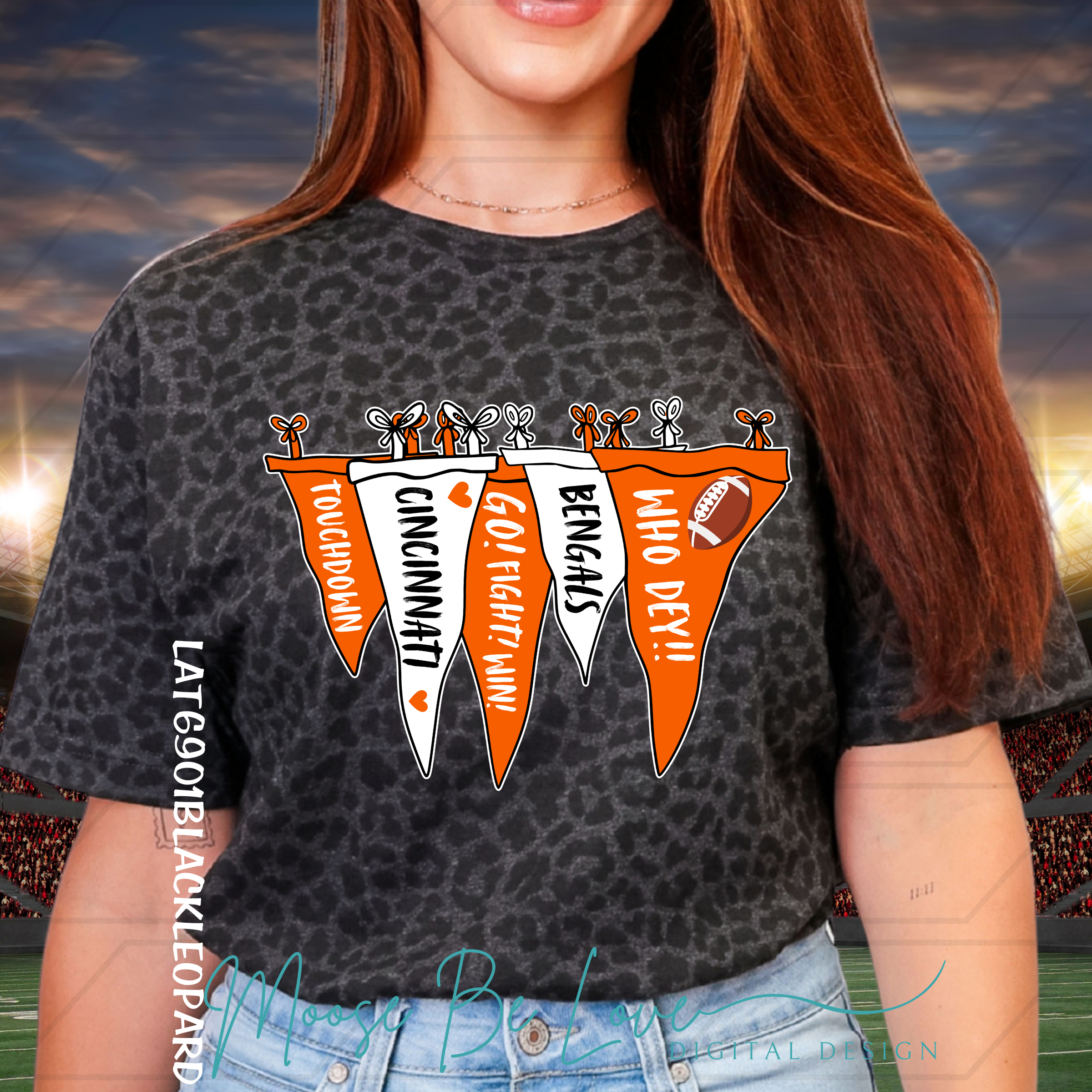 BENGALS FOOTBALL SIMPLE  HANGING PENNANTS BUNDLE