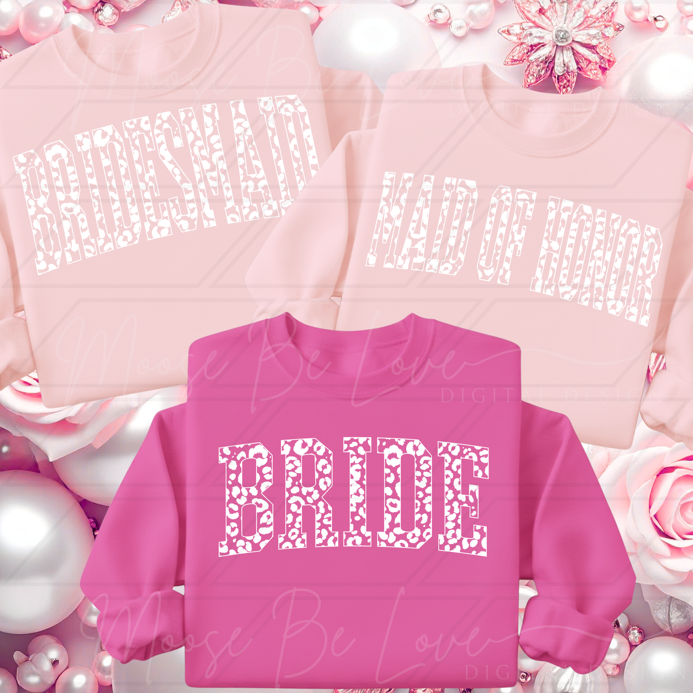 LEOPARD VARSITY BRIDAL PARTY BUNDLE *INCLUDES 9 PNG FILES -  PLEASE SEE PICTURES**