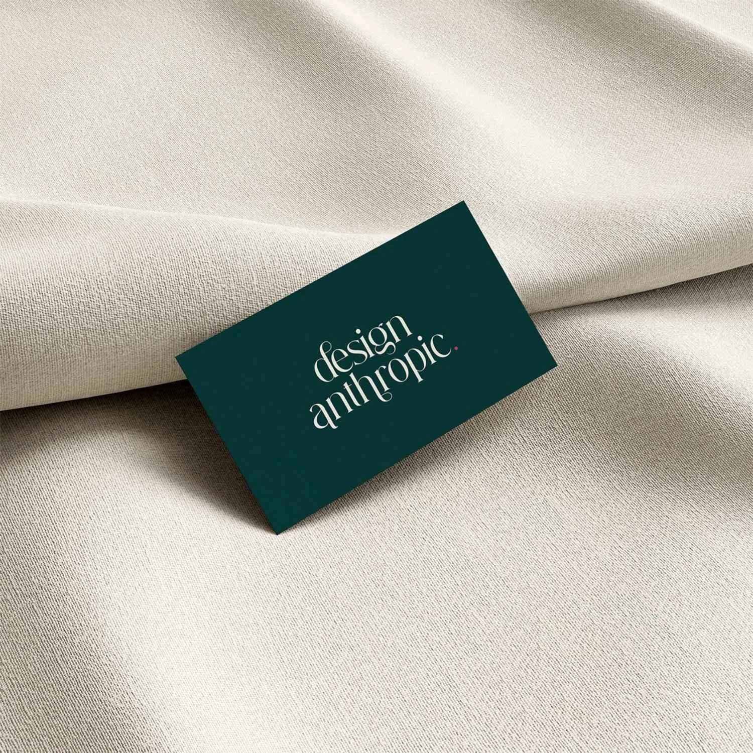 A mock-up of the brand identity and logo designed by Indeko Creative, for Design Anthropic.