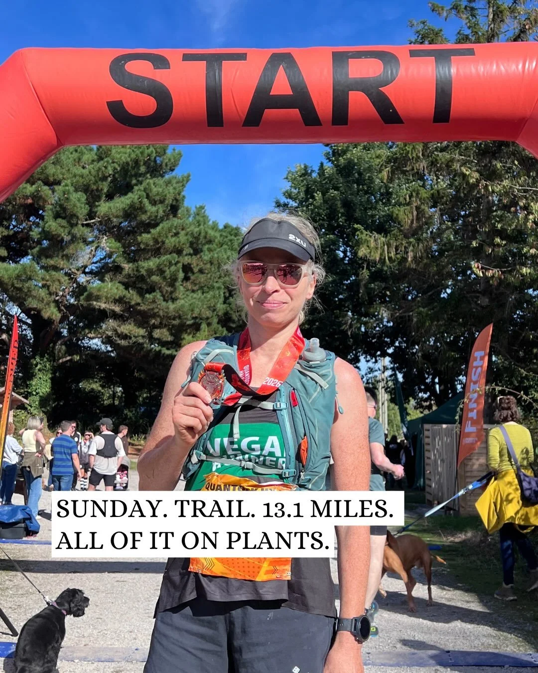 Start line. Quantock Hills. 2,800ft of climb. Brutal and beautiful in equal measure. Finish - 3rd in my age group (VW 55-59). 

All of it on plants, same as the last 13 years. 🌱 I put these photos up because someone needs to see it. If you&rsquo;re 
