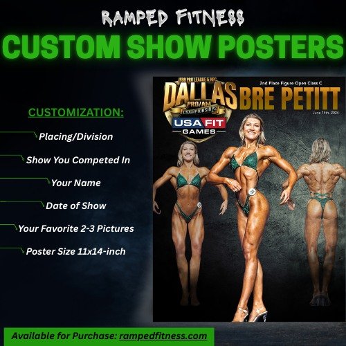 📢Order a custom 11x14-inch poster to showcase your favorite pictures and details from competition day! Each poster is customized to you.

🔗Click the link in our bio to order yours today!

#rampedfitness #customposter #bodybuillding #poster #competi