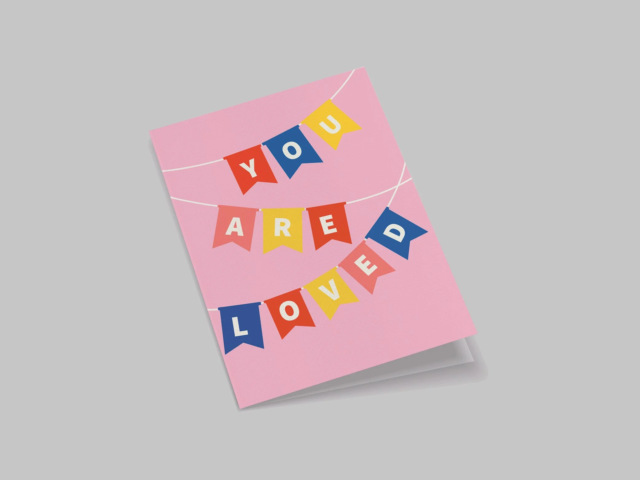 Alternate angle view of the greeting card displayed upright, offering a comprehensive look at the card's design and structure.